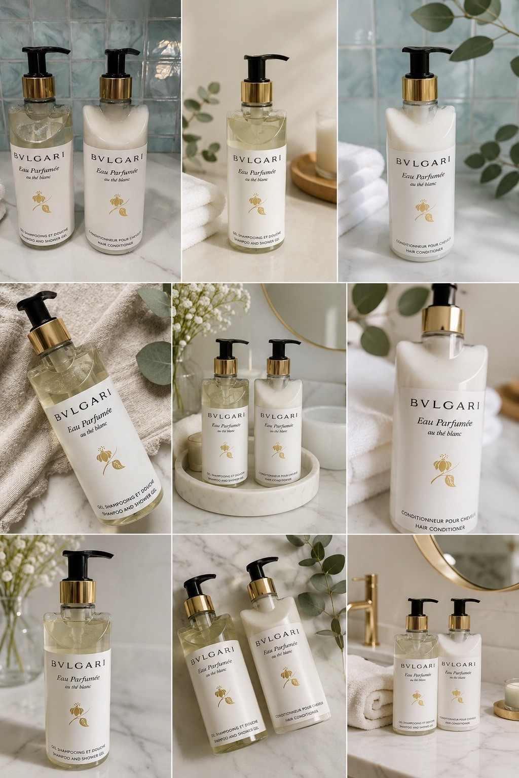 BVLGARI Eau Parfumée au thé blanc White Tea Shampoo & Conditioner 10.1 oz
