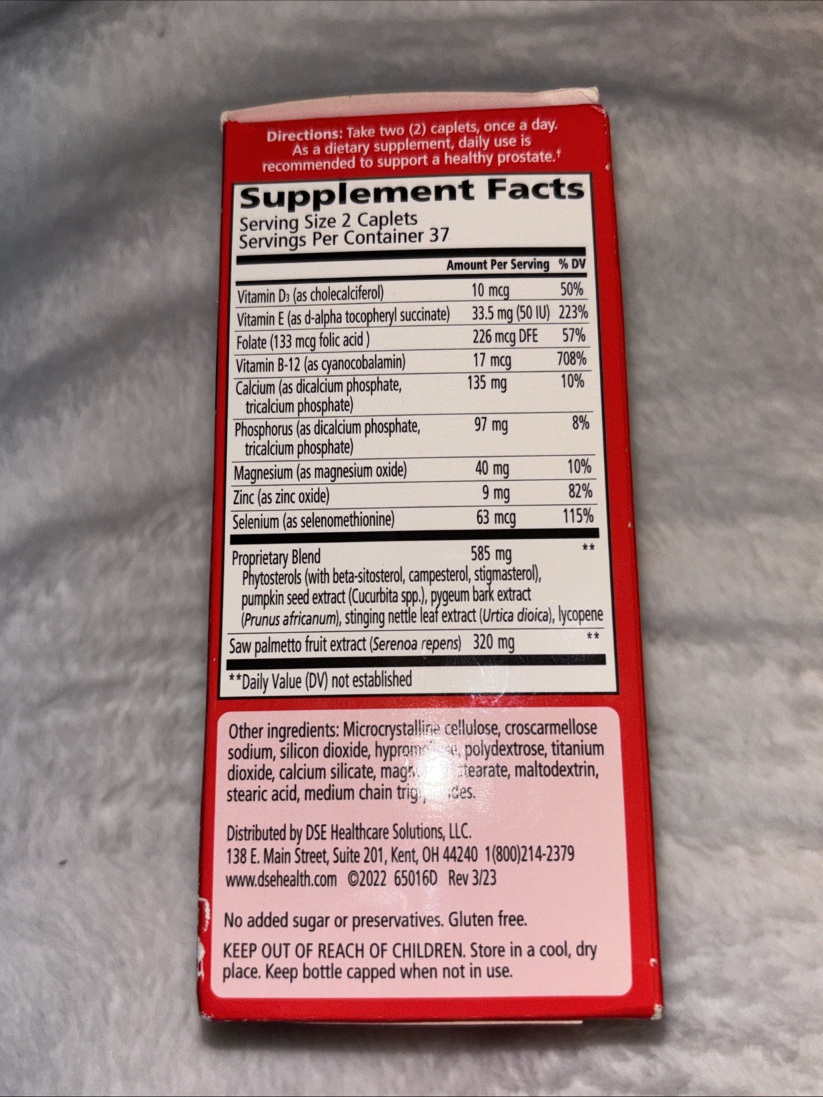 URINOZINC Prostate Plus Health Complex Beta Sitosterol & Saw Palmetto Supplement