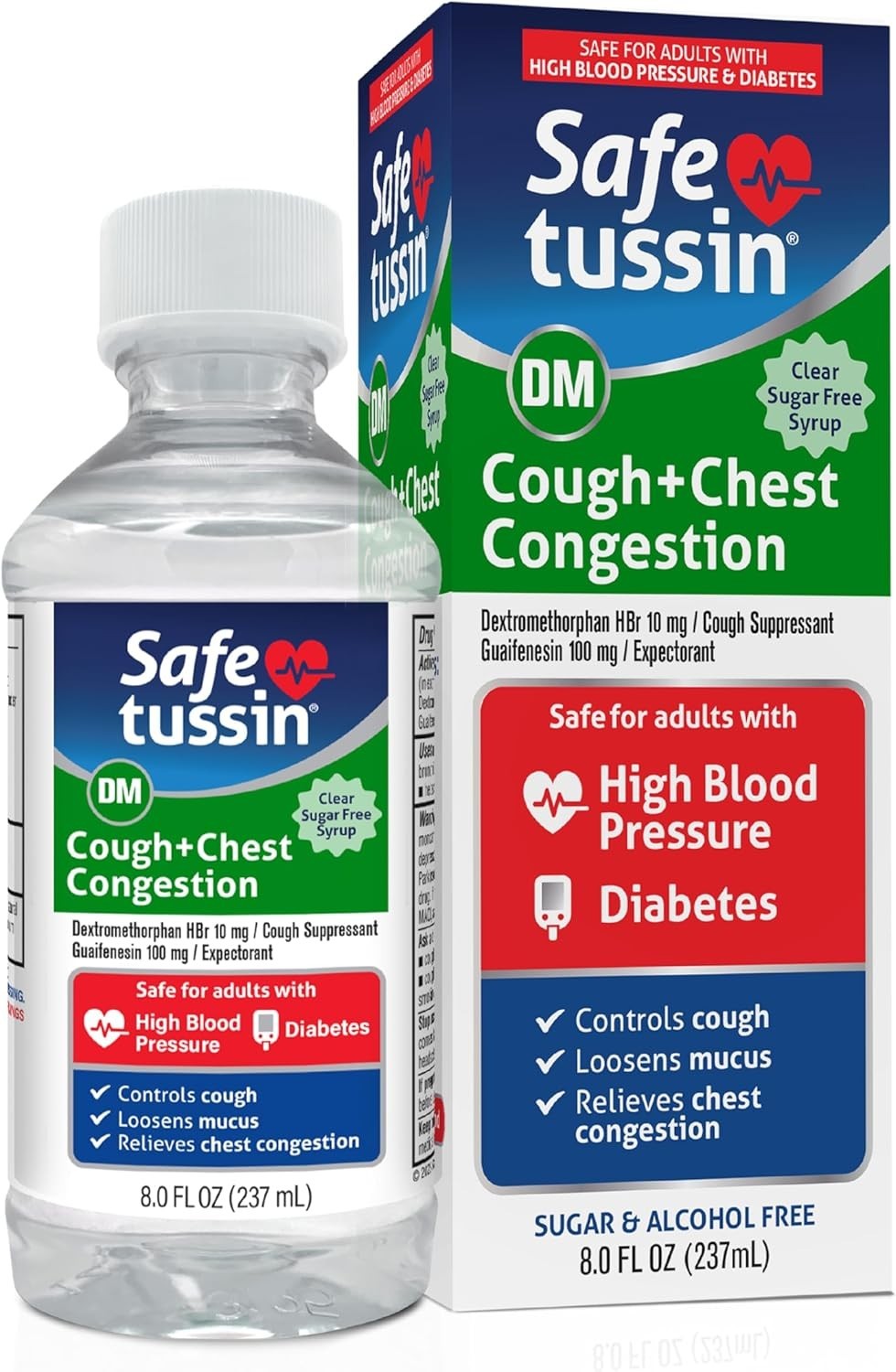 Cough Syrup Expectorant Mucus Relief Chest Congestion 8 Oz Safe for Adults with