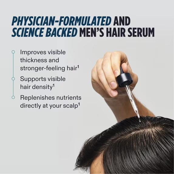 Nutrafol Men’s Hair Serum, Clinically Tested to Support Visibly Thicker Hair and