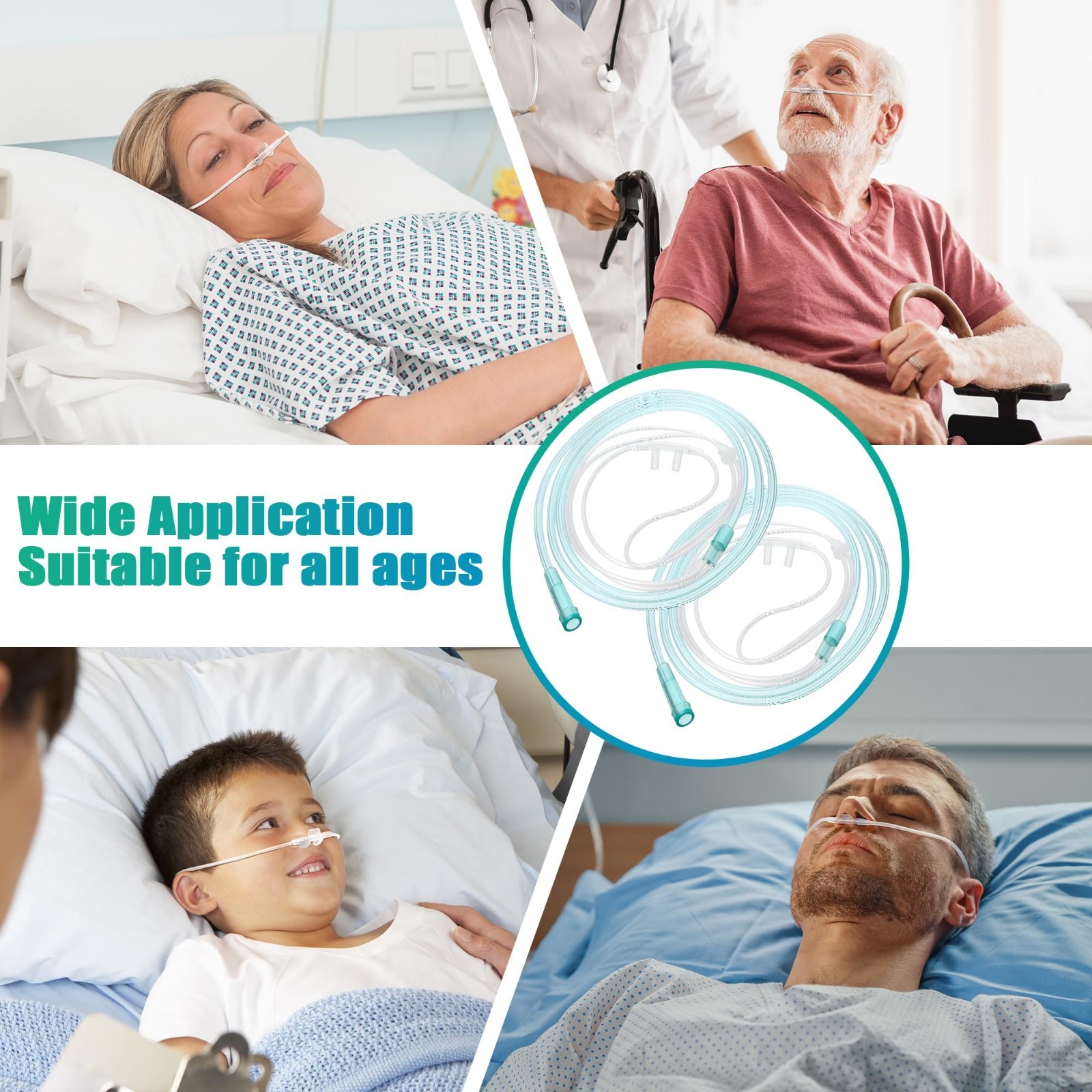 10 Pack 6.5Ft Adult Oxygen Nasal Cannula, Soft Oxygen Tubing for Adult, Cannula
