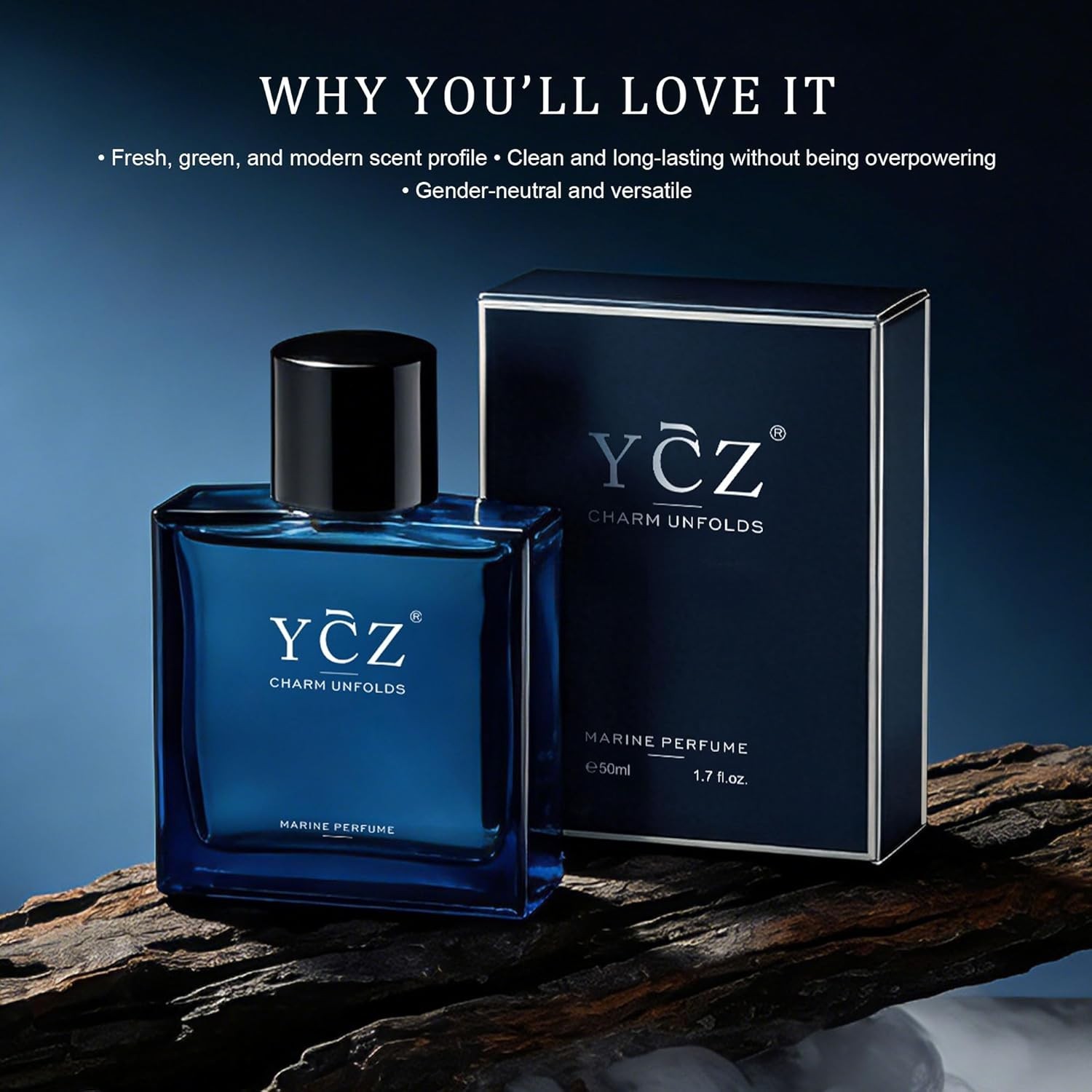 Ycz Charm Unfolds Marine Perfume for Men 1.7 oz. Long Lasting Fragrance Gift Dad