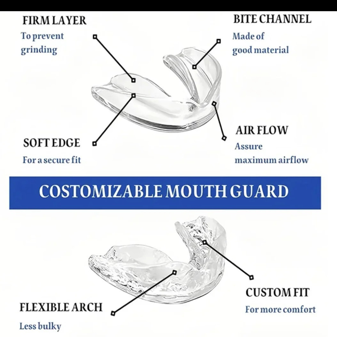 4X Mouth Guard Teeth Grinding Guard Dental Night Guard Custom Fit for Bruxism