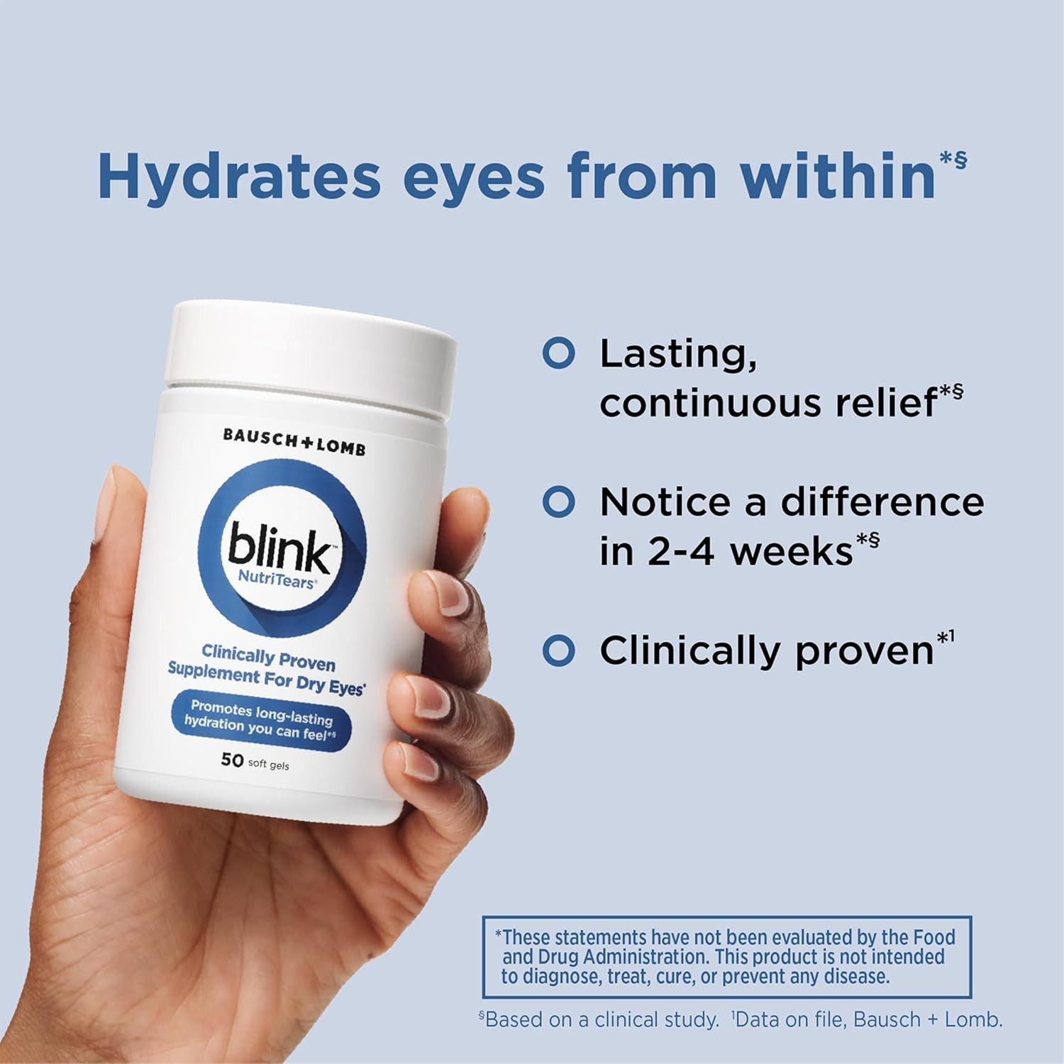 NutriTears Clinically Proven Supplement for Dry Eyes Eye Care Lutein 50 Softgels