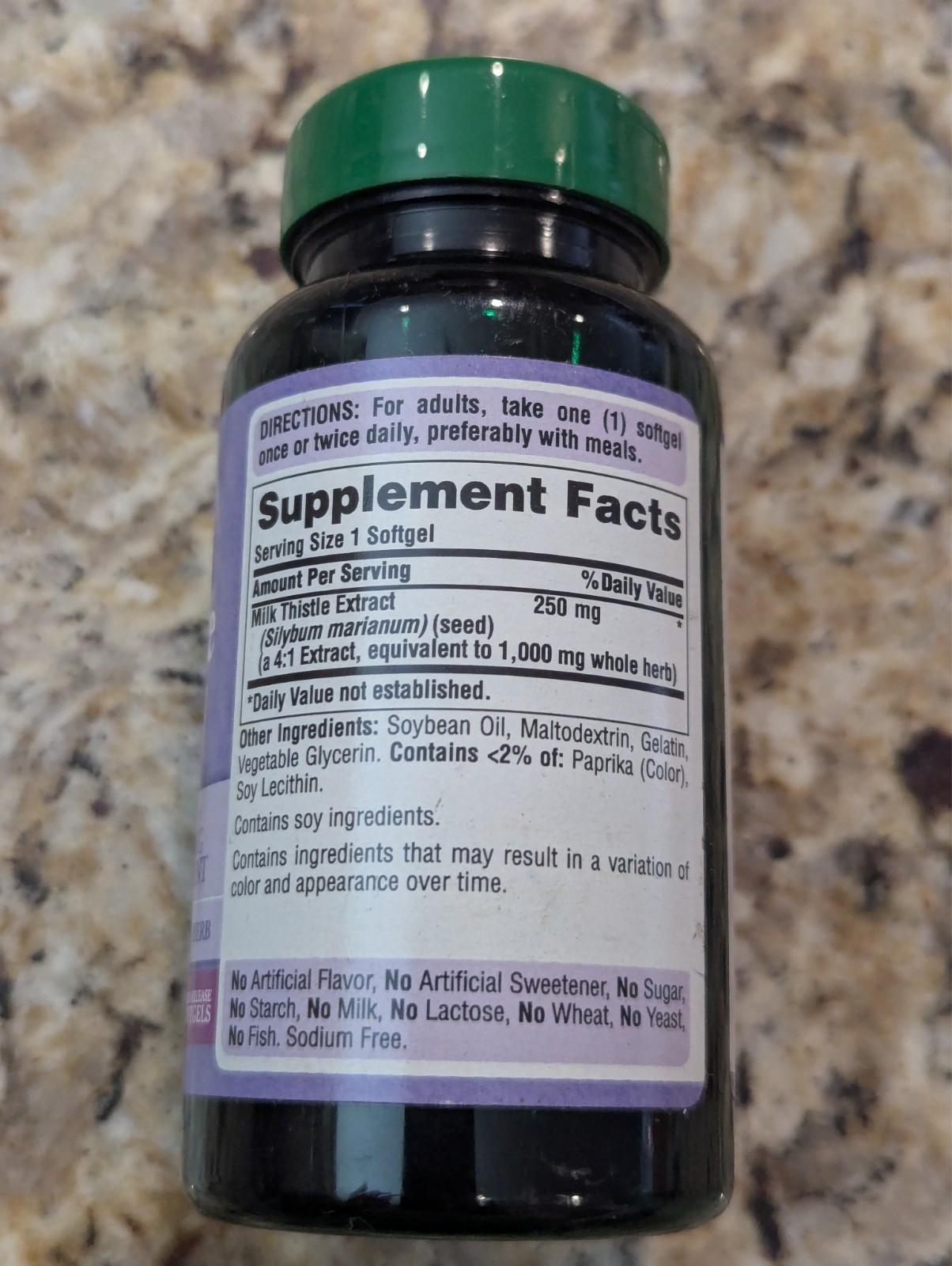 Puritan’s Pride Milk Thistle Extract 1,000mg 90 softgels exp: 08/2027