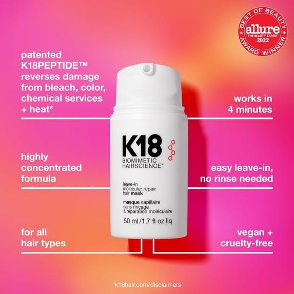 Set of 2: K18 Leave-In Molecular Repair Hair Mask – 1.7 fl oz, New