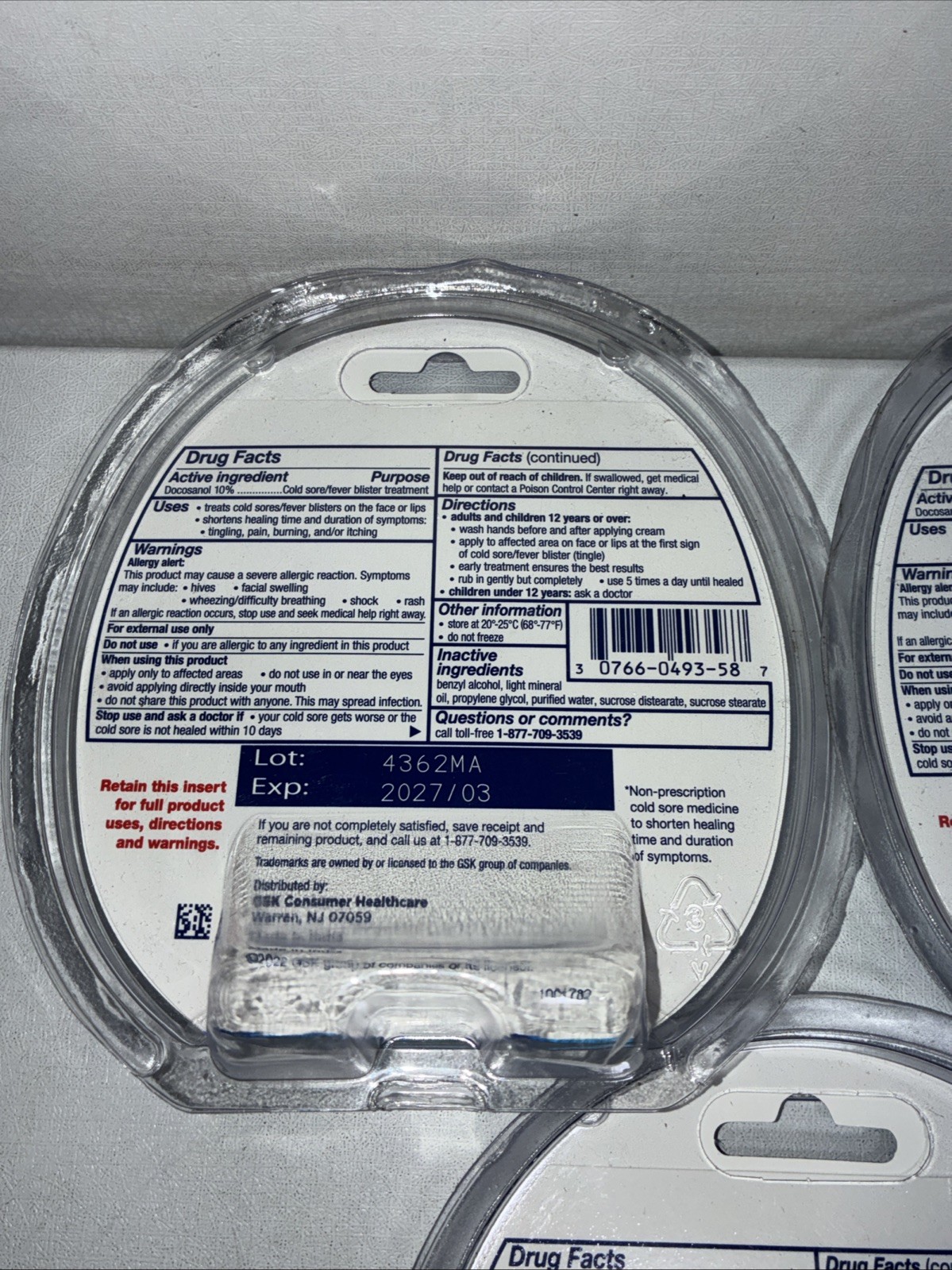 3 Sealed Abreva Twin Packs Cold Sore Treatment Topical Ointment
