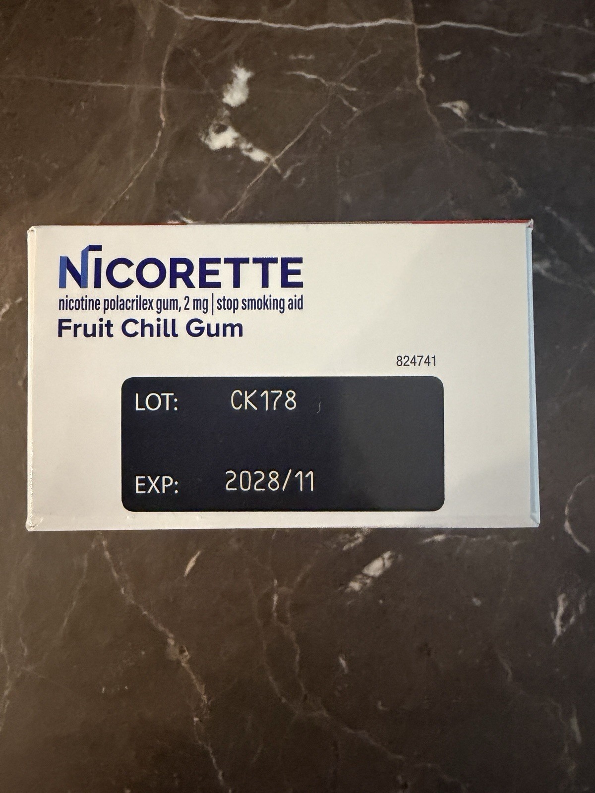 CASE OF 15 – Nicorette 2mg Nicotine Gum Fruit Chill 100 Pieces Exp 05/28-11/28