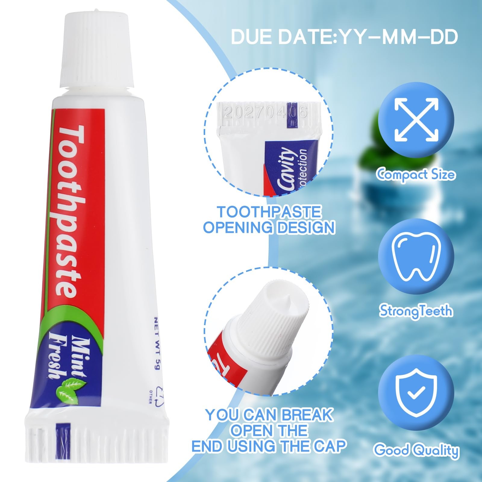 Dimsile 1300 Pcs Mini Toothpaste Bulk Regular Clean Mint Toothpaste for Bad B…