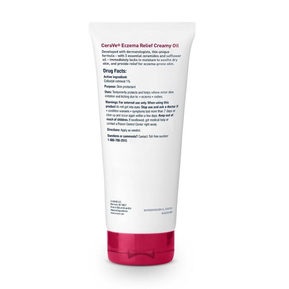 CeraVe Eczema Relief Creamy Body Oil, Eczema Calming Cream With Colloidal 3.4oz