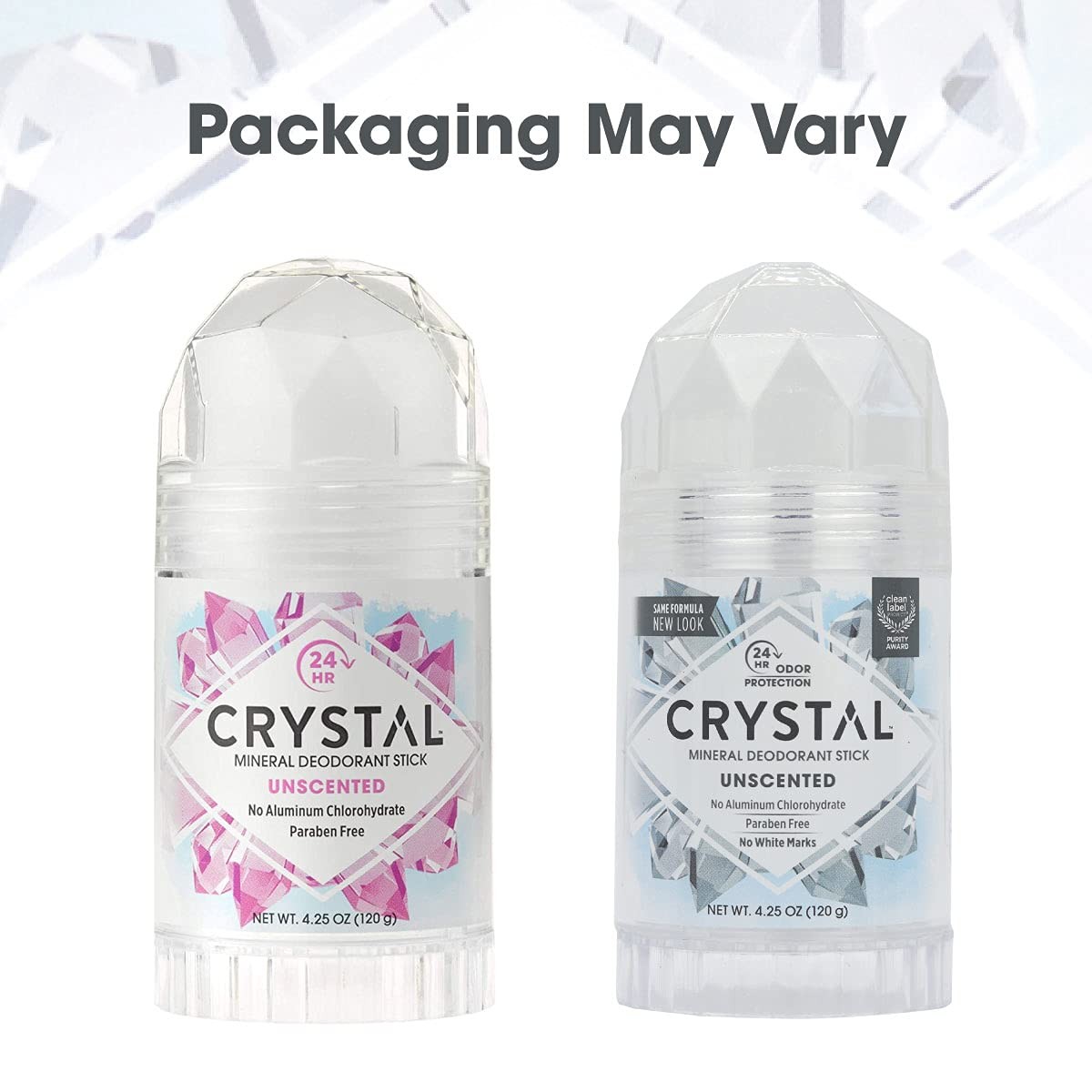 Crystal Mineral Deodorant Stick, Unscented 4.25 Ounce (Pack of 3), White