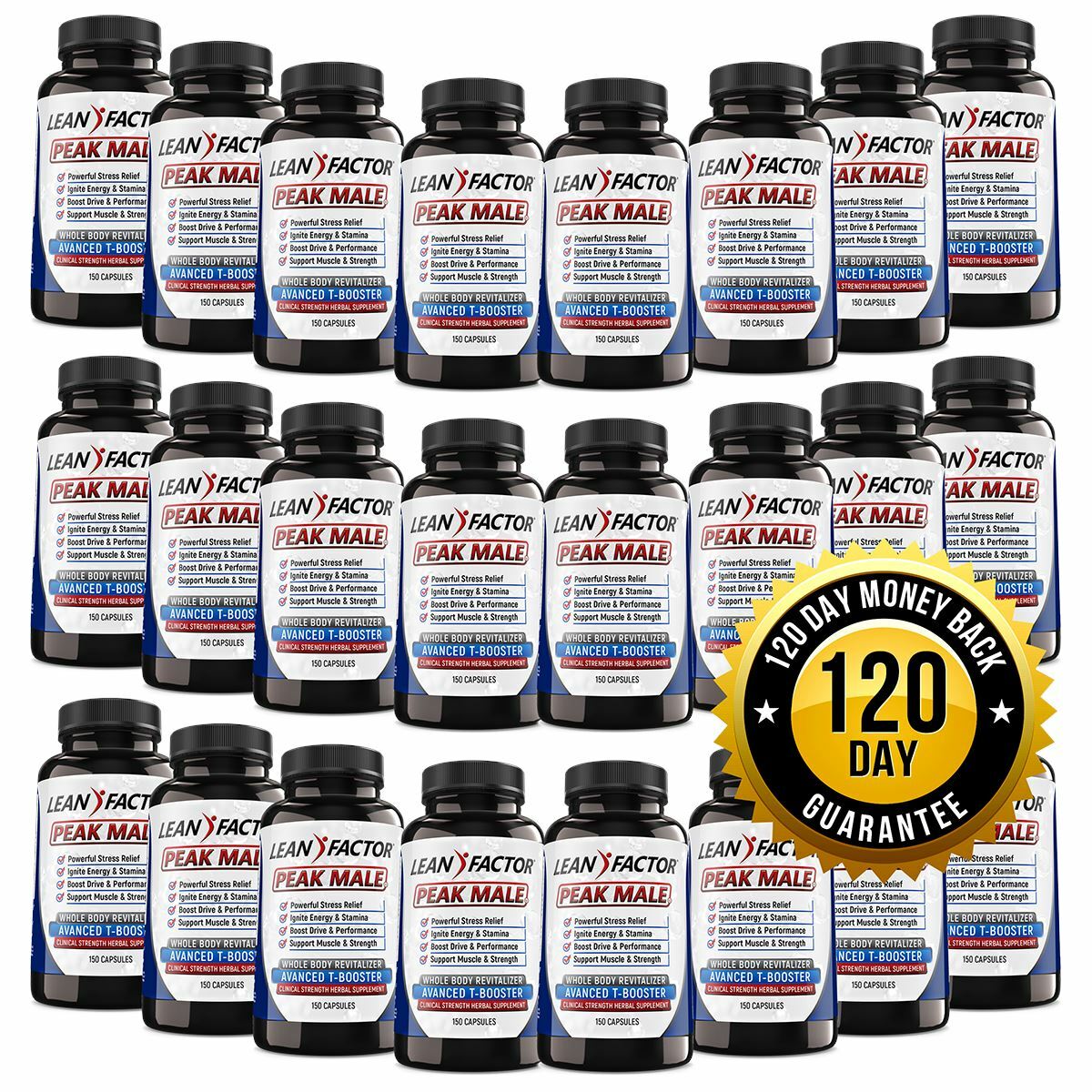 Peak Male Professional Strength Testosterone Booster – Money Back Guarantee