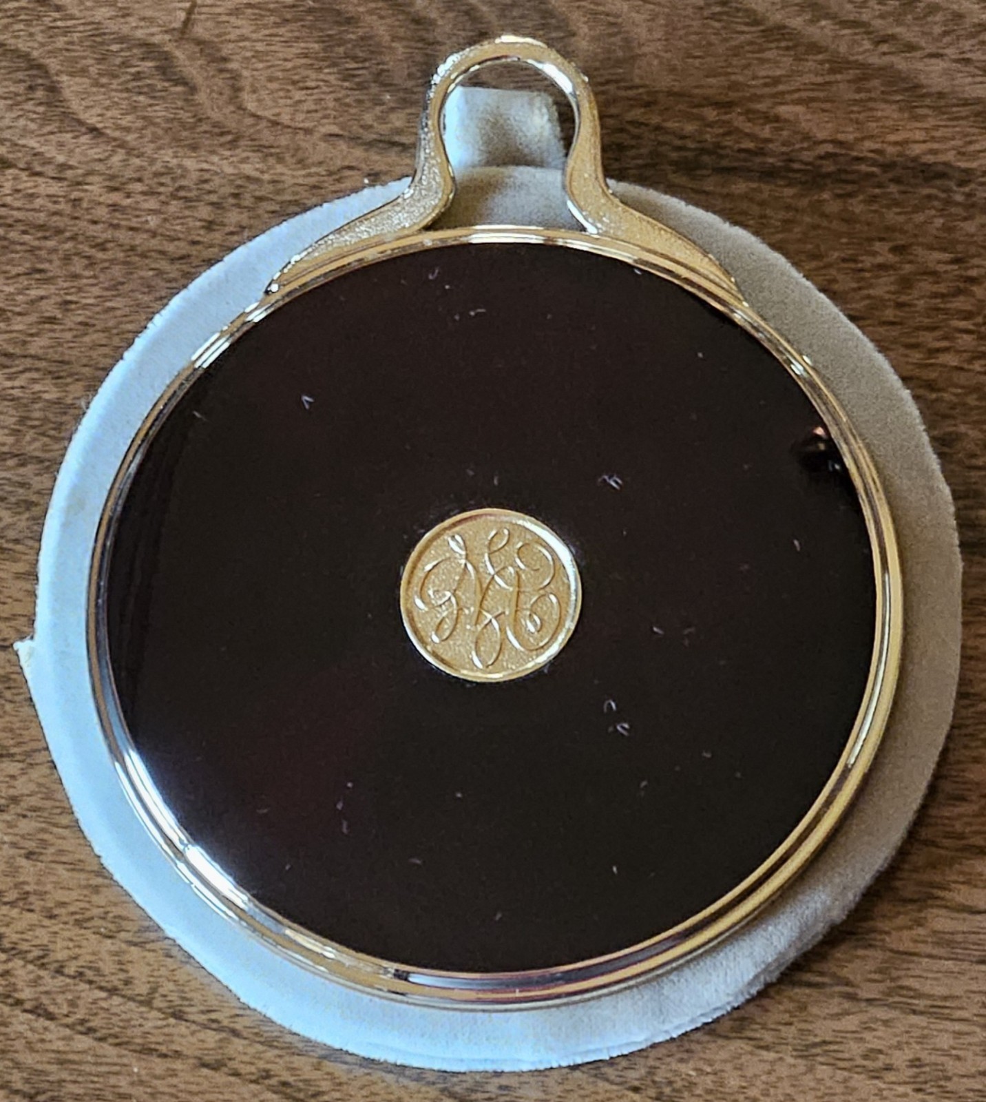 Vintage Ultima II Revlon Enamel Handmirror w/Velvet Sack and Gold Box SEE NOTE