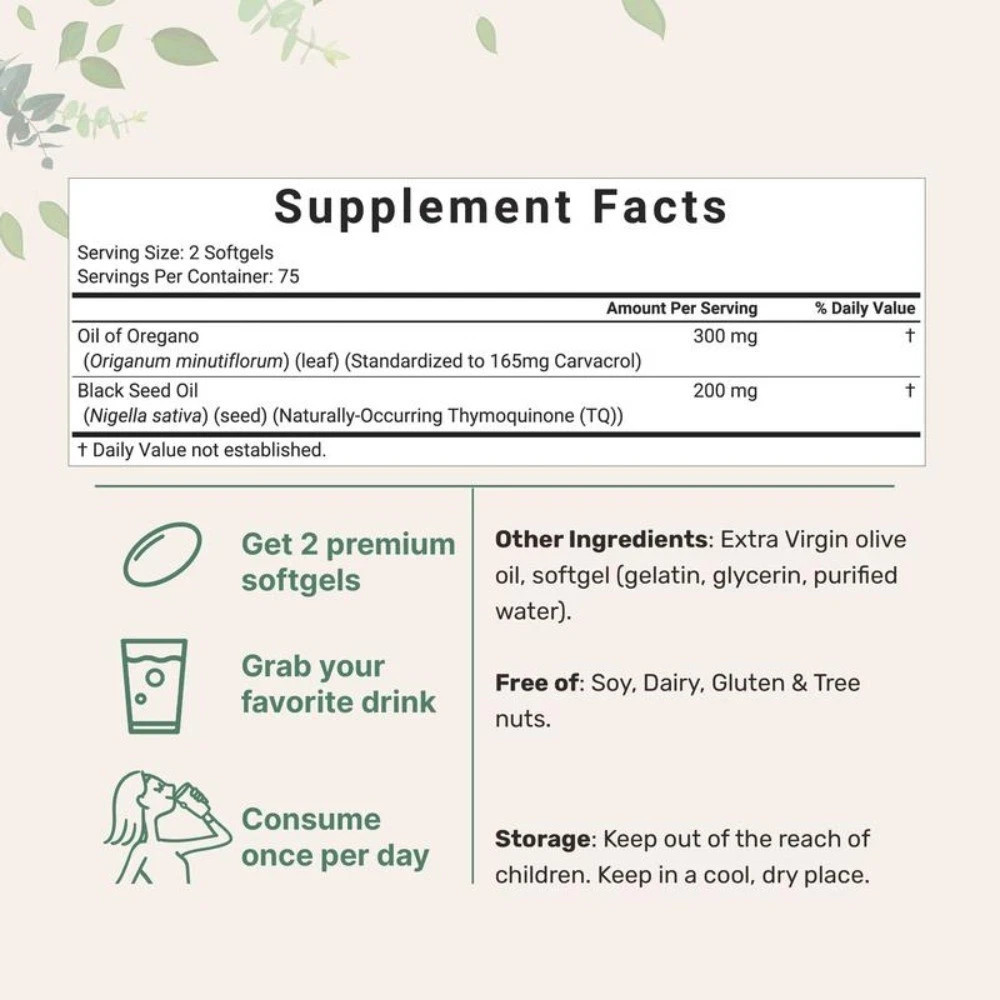 1-3X Micro Ingredients Oil of Oregano Softgels 6000mg Per Serving,900 Count