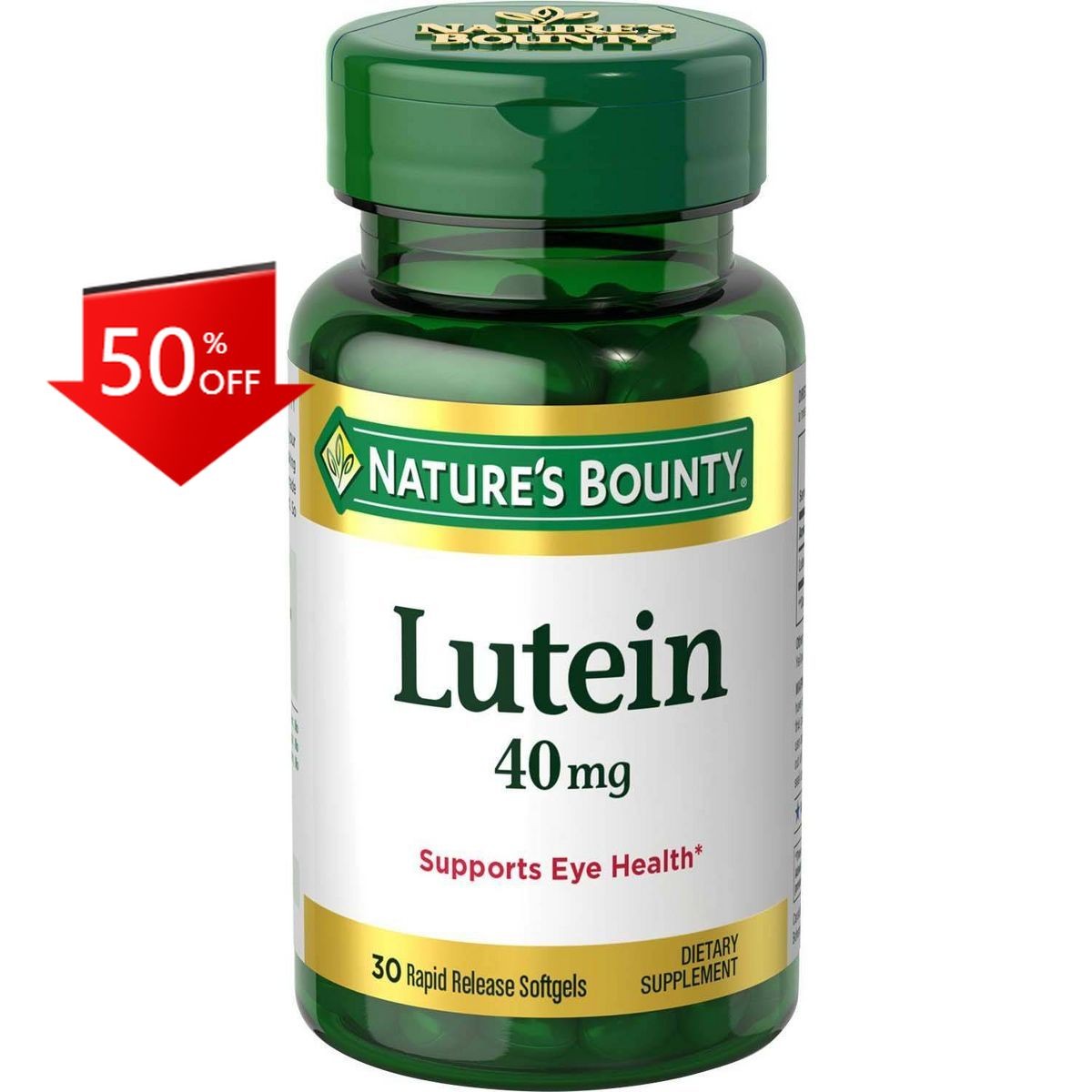 Nature’s Bounty Lutein 40mg Dietary Supplement Softgels – 30ct