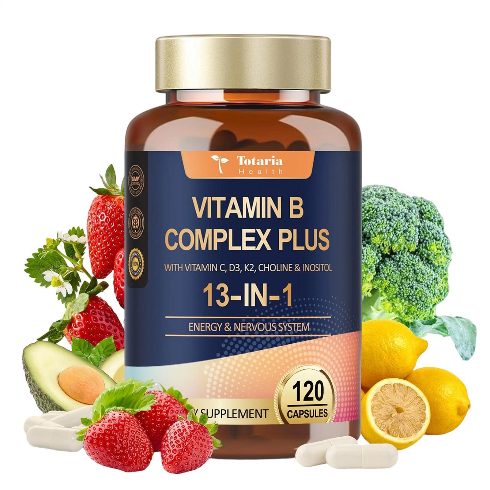 13-In-1 Vitamin B Complex plus with Vitamin B1, B2, B3 (Niacinamide), B4, B5, B6