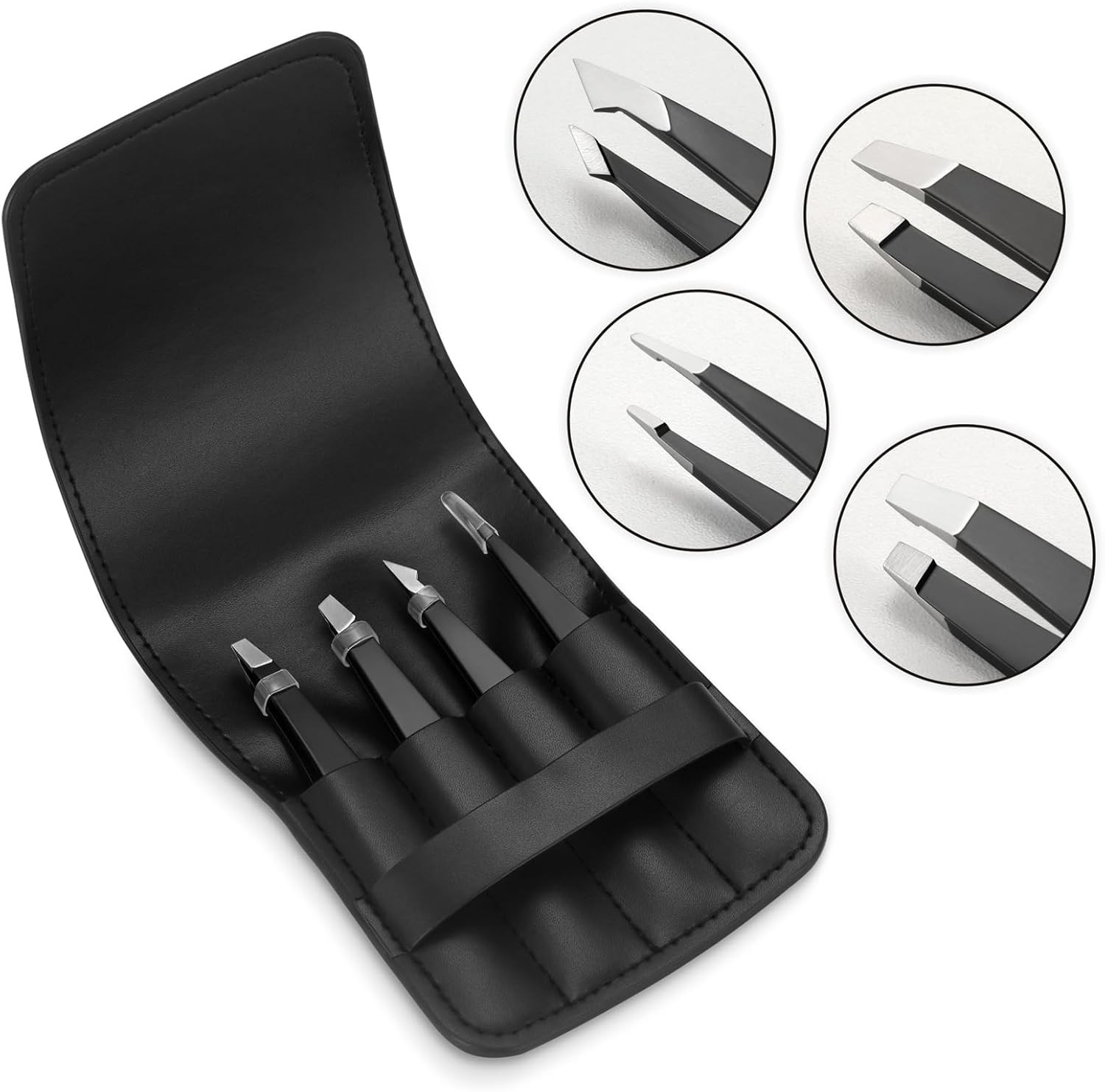 Pefei Tweezers Set – Professional Stainless Steel Tweezers for Eyebrows – Great