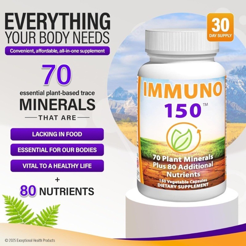 1-3 bottles of immune 150immune support supplement, containing 70plant minerals-