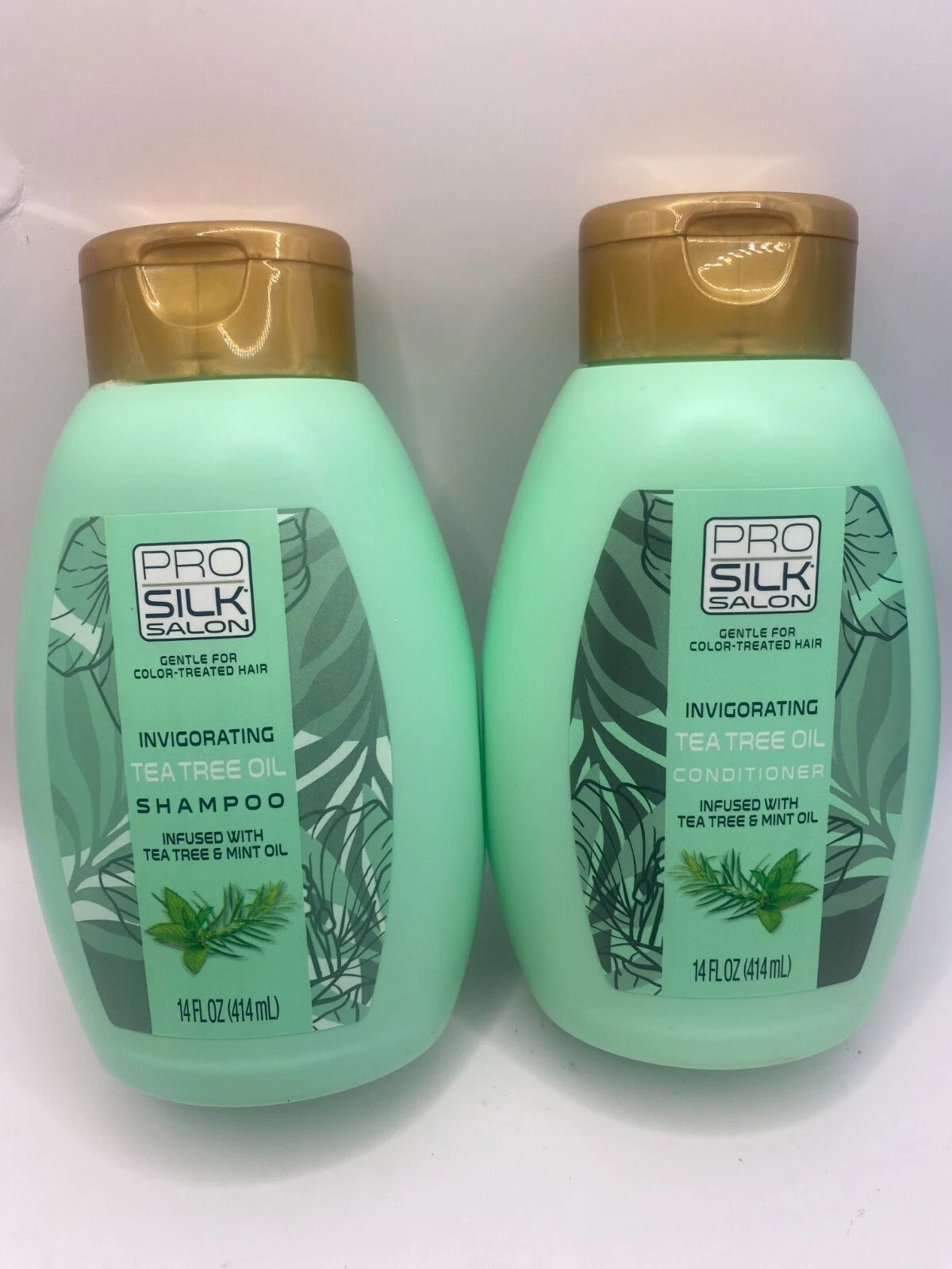 PRO SILK SALON INVIGORATING TEA TREE OIL SHAMPOO & CONDITIONER (14 floz Each)