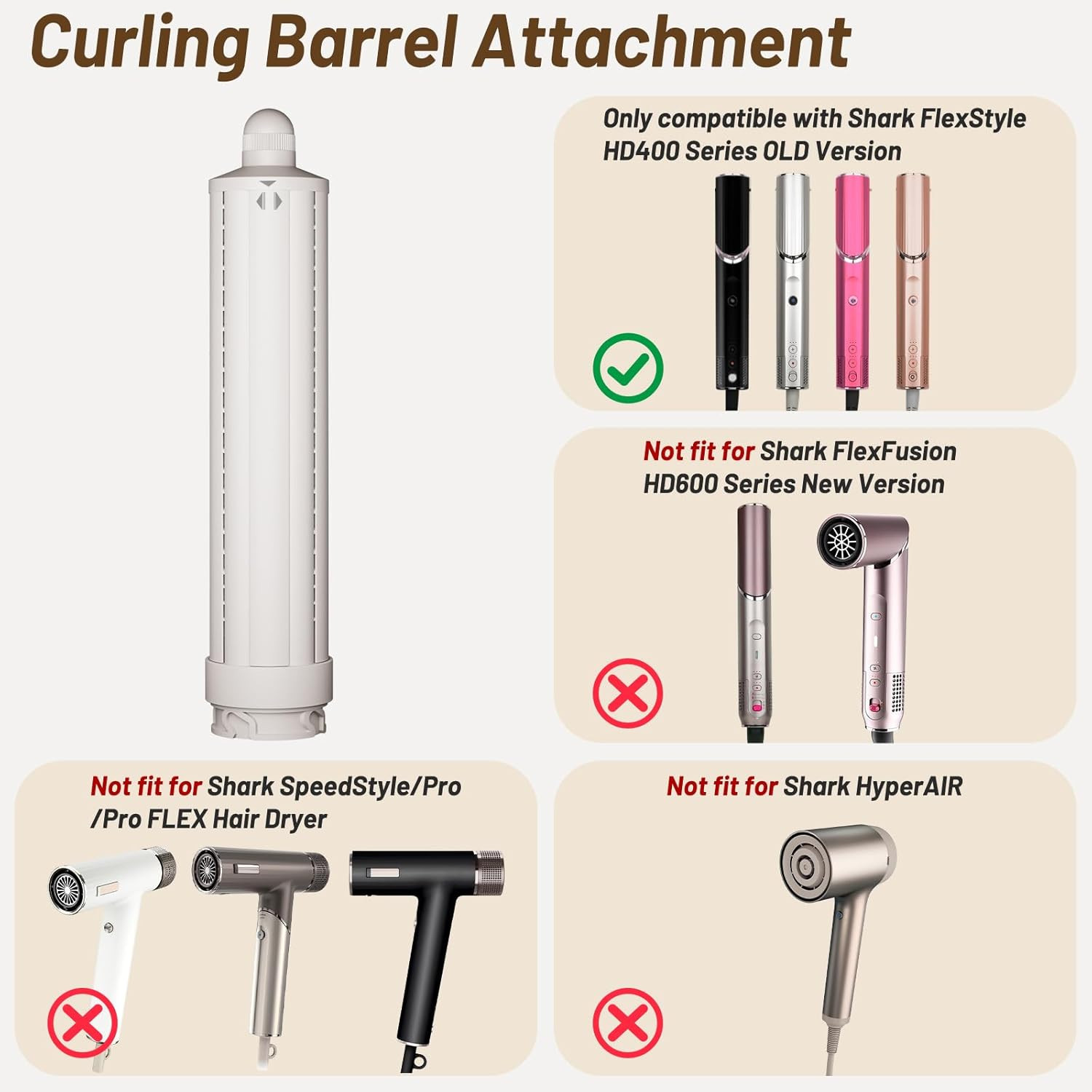 6-Inch Large Diffuser and 1.6In Long Hair Curling Barrel/Upgraded Large round Vo