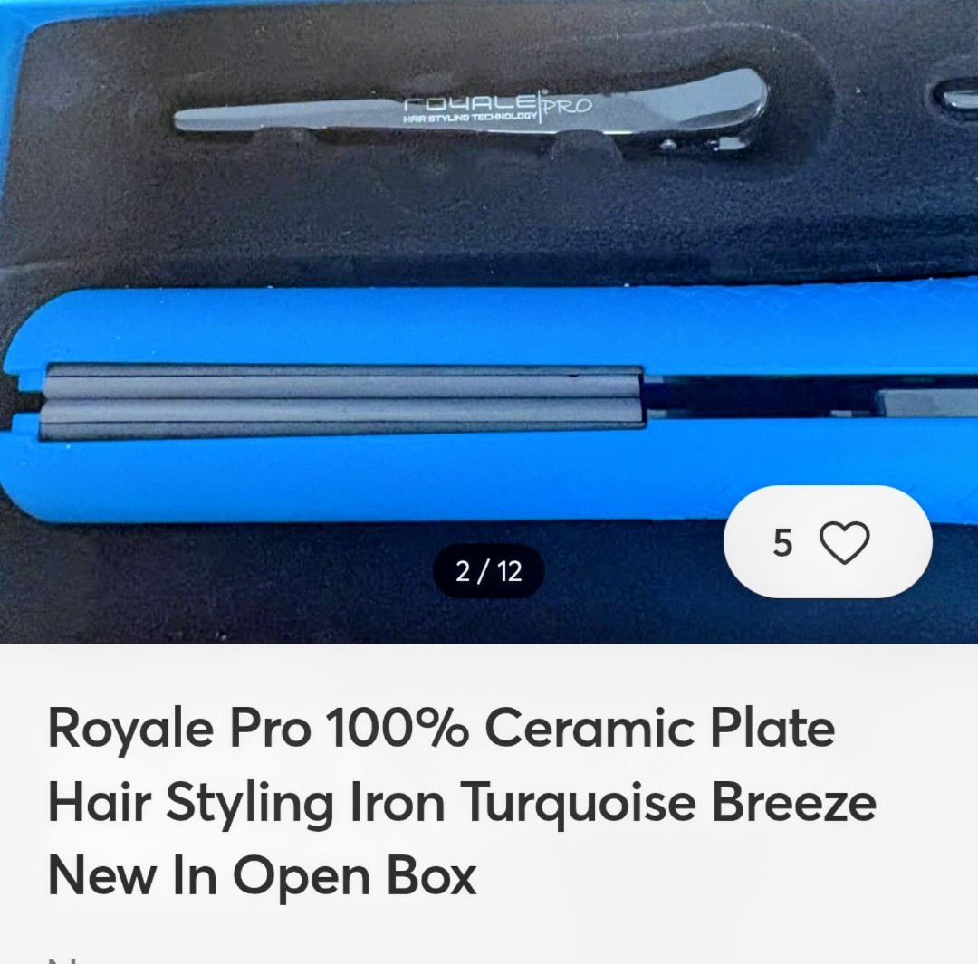 Royale Pro Hair Straightener Ceramic Plate Iron Turquiose Breeze #S007-S
