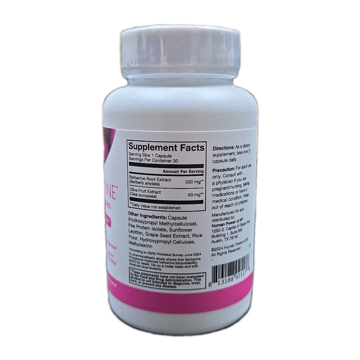 HumanN SuperBerine Berberine 30 Count Exp. 05/2027