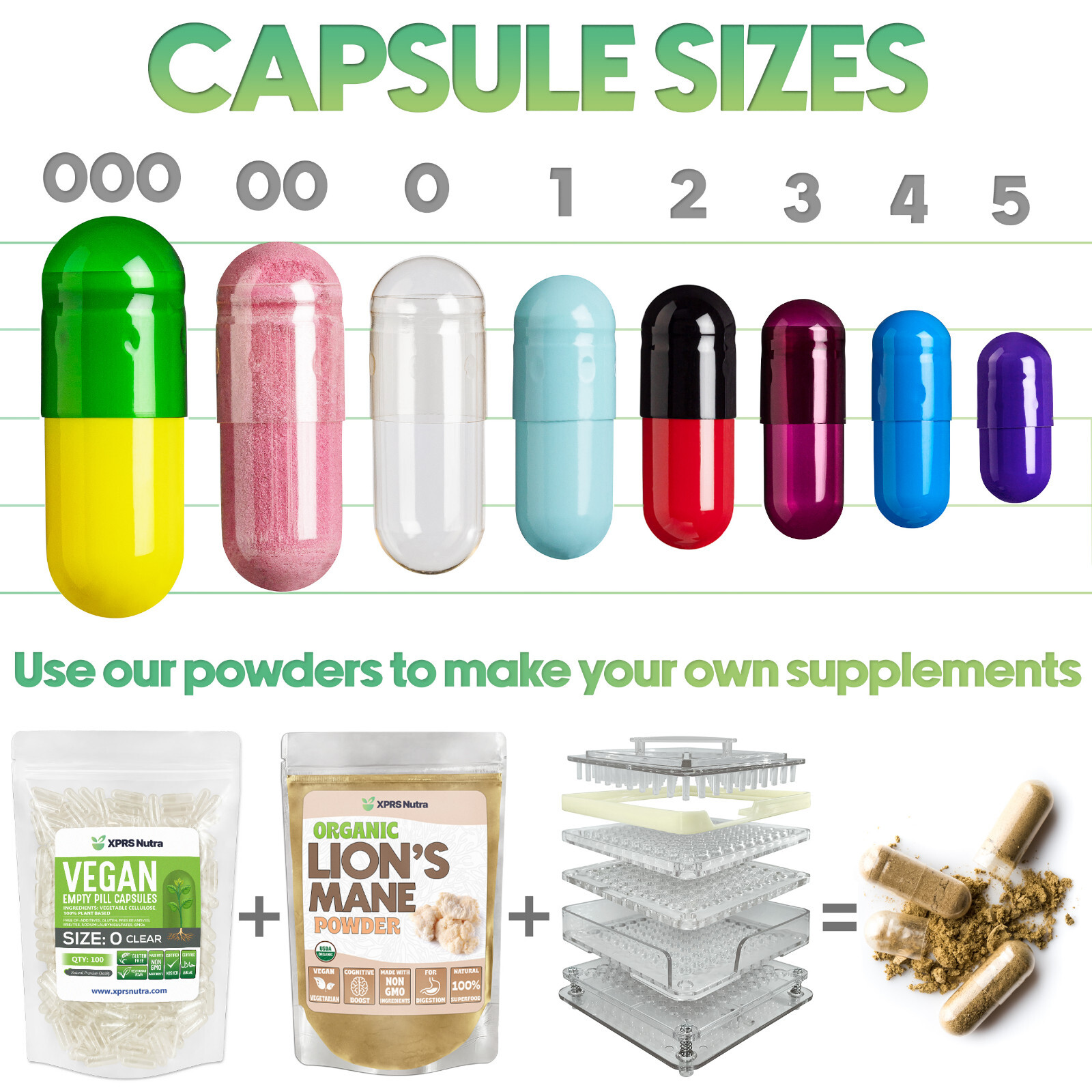 Size 00 Clear Empty Vegan Capsules Vegetarian Veggie Capsules Pills Caps Vegi