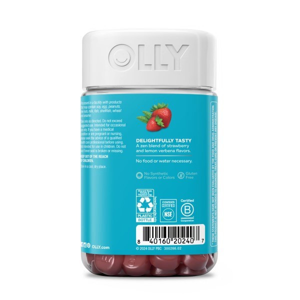 OLLY Goodbye Stress Gummies with GABA,L-Theanine & Lemon Balm-Berry Verbena-42ct