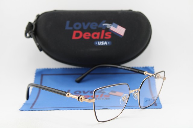 NEW BVLGARI BV 2236 2033 BLACK GUNMETAL GOLD AUTHENTIC EYEGLASSES 54-17