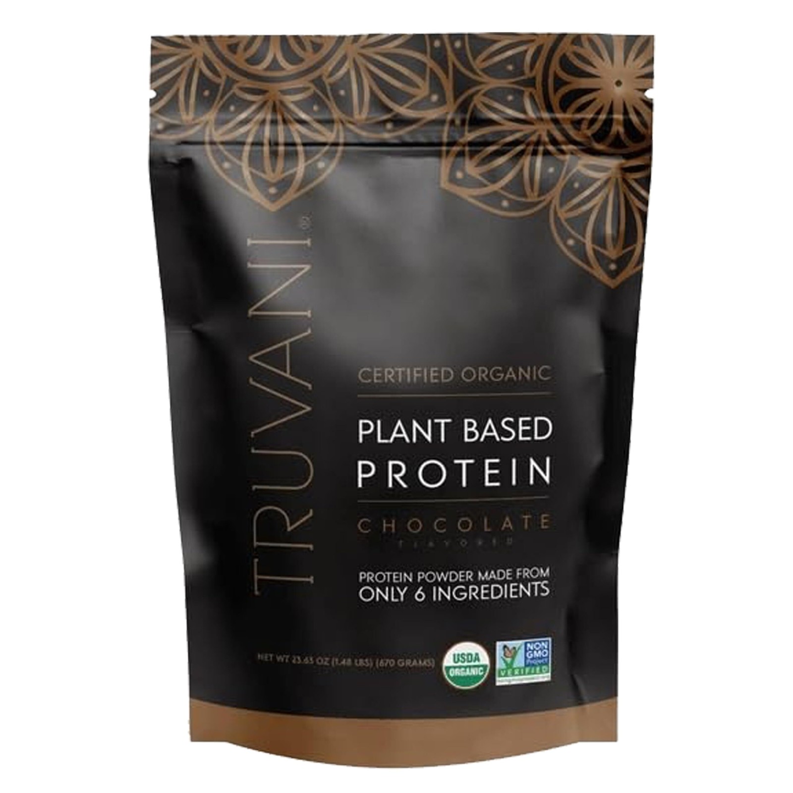 1/27 Truvani Vegan Pea Protein Powder | Chocolate | 20g Organic Plant Based Prot