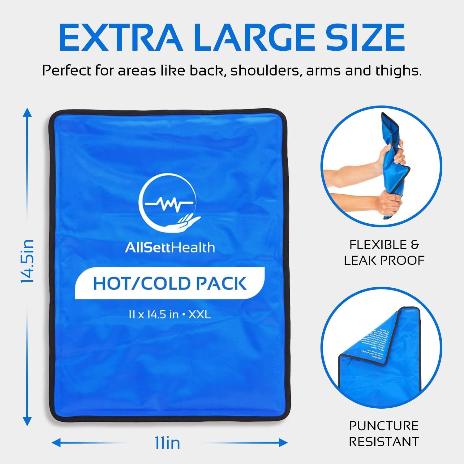 Flexible XL Gel Ice Pack Set – Hot & Cold Compress for Injury Recovery