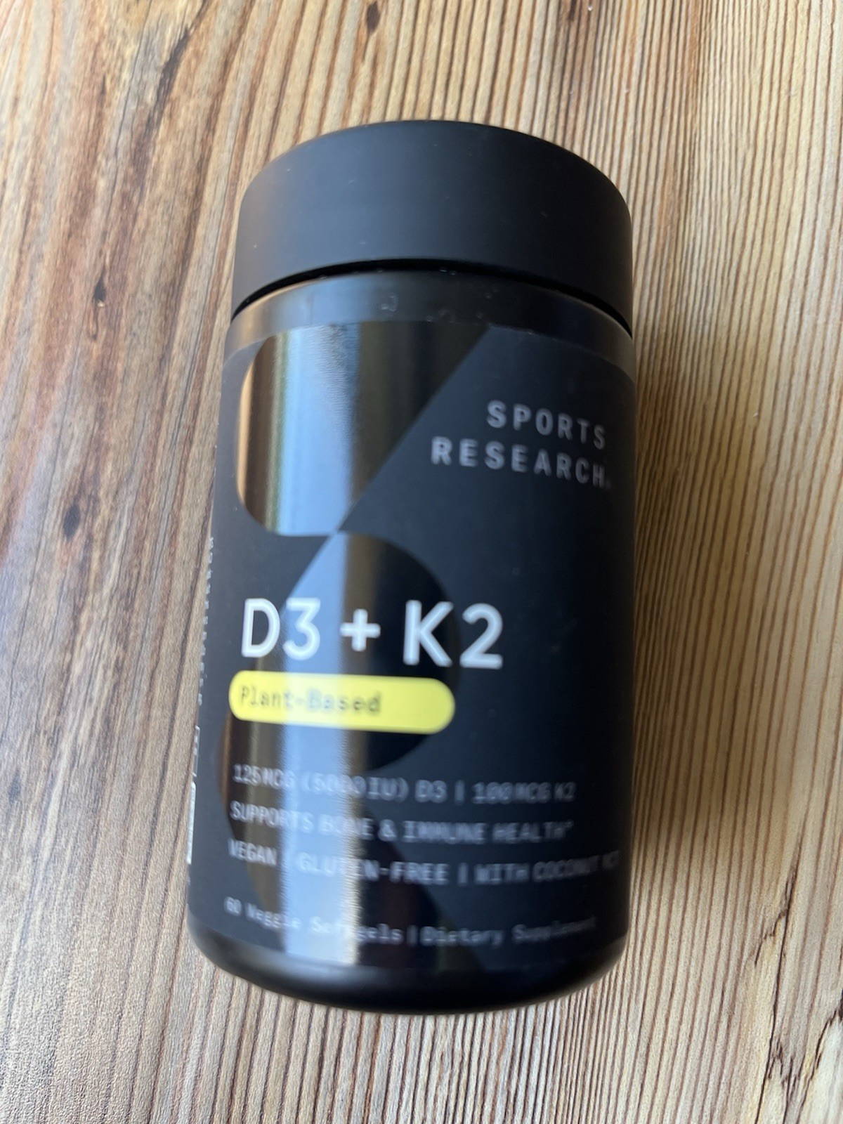 Sports Research, Vitamin D3 + K2, Plant Based, 60 Veggie Softgels
