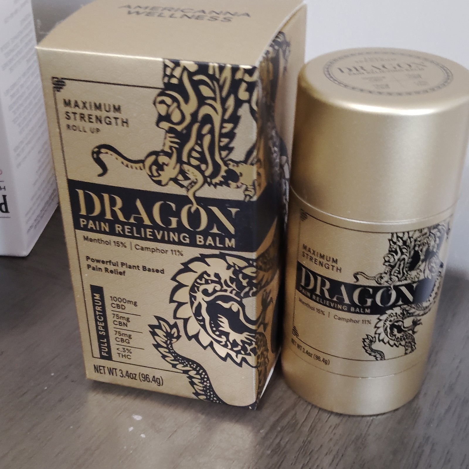 American Wellness Dragon Pain Relief Balm Max Strength Roll-On Menthol 15% 3.4oz