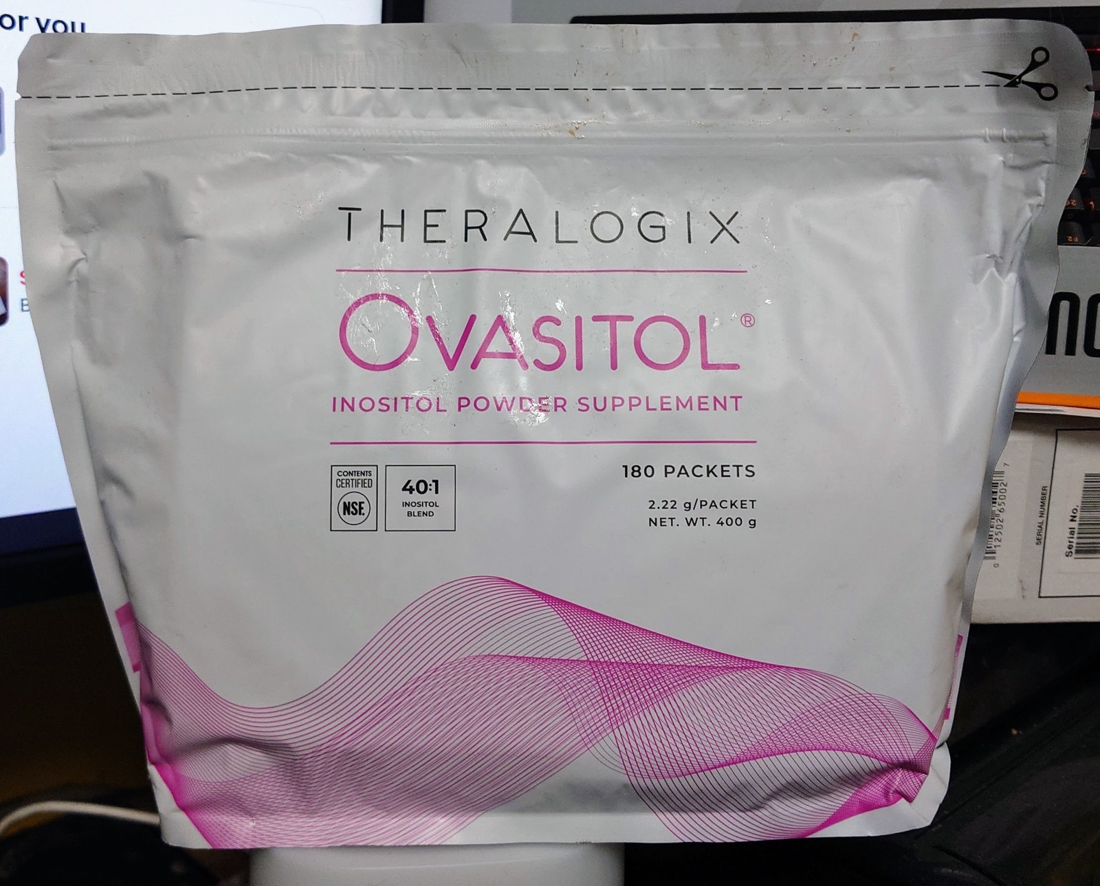 Theralogix, Ovasitol, 180 Packets, 2.22 g Each Exp 08/2027