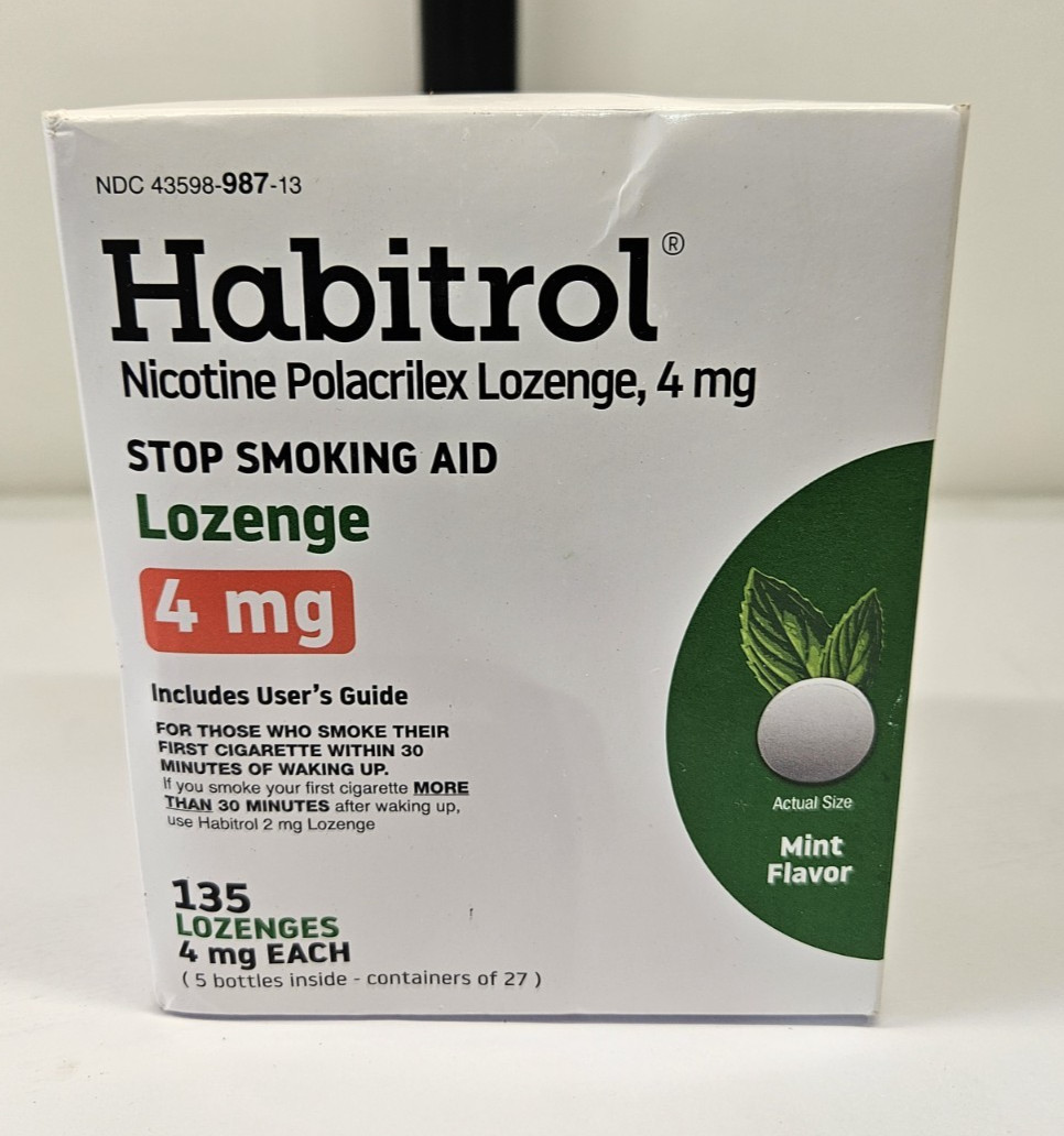 Habitrol Nicotine Lozenges 4 mg Mint Flavor 135 Count Exp 09/26