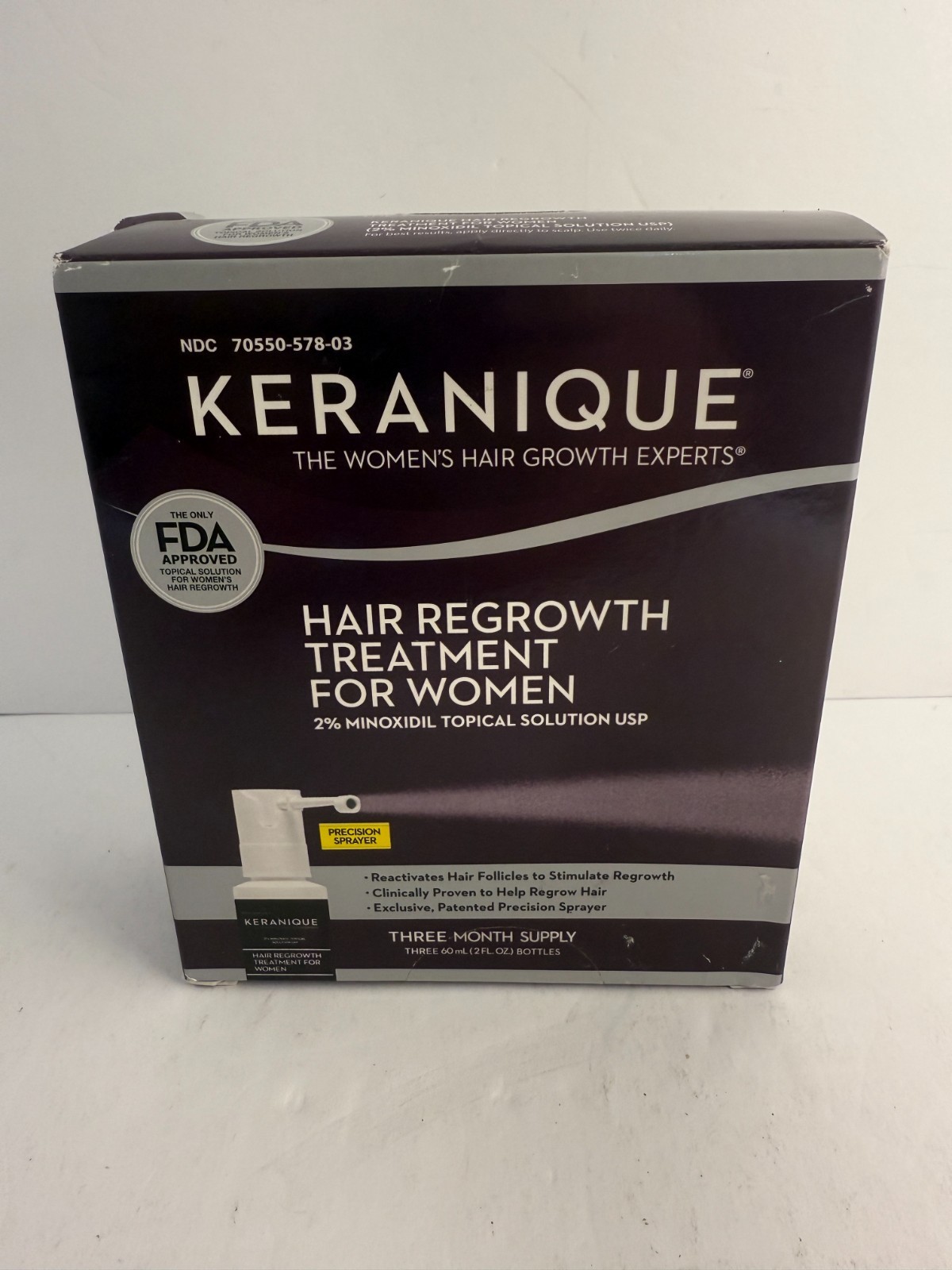 Keranique Women Hair Regrowth Treatment 2% Minoxidil – 3 Month Supply – 01/2025