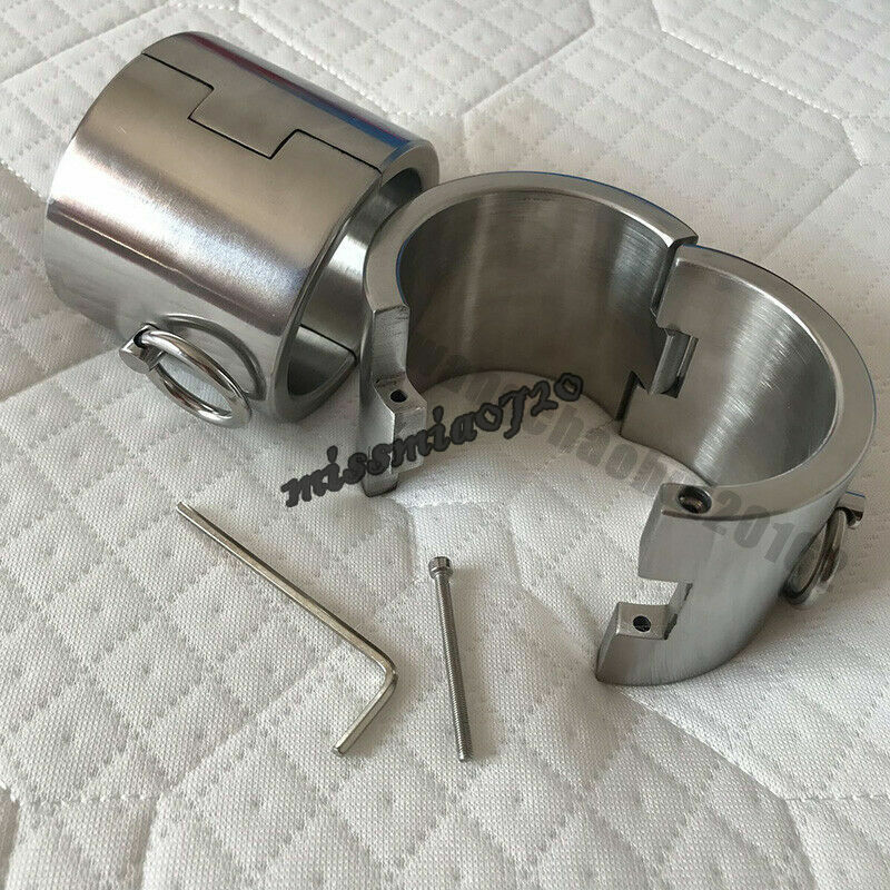 Heavy 6CM High Stainless Steel Shackle Handcuff Ankle-Wrist Cuffs Fetter Manacle
