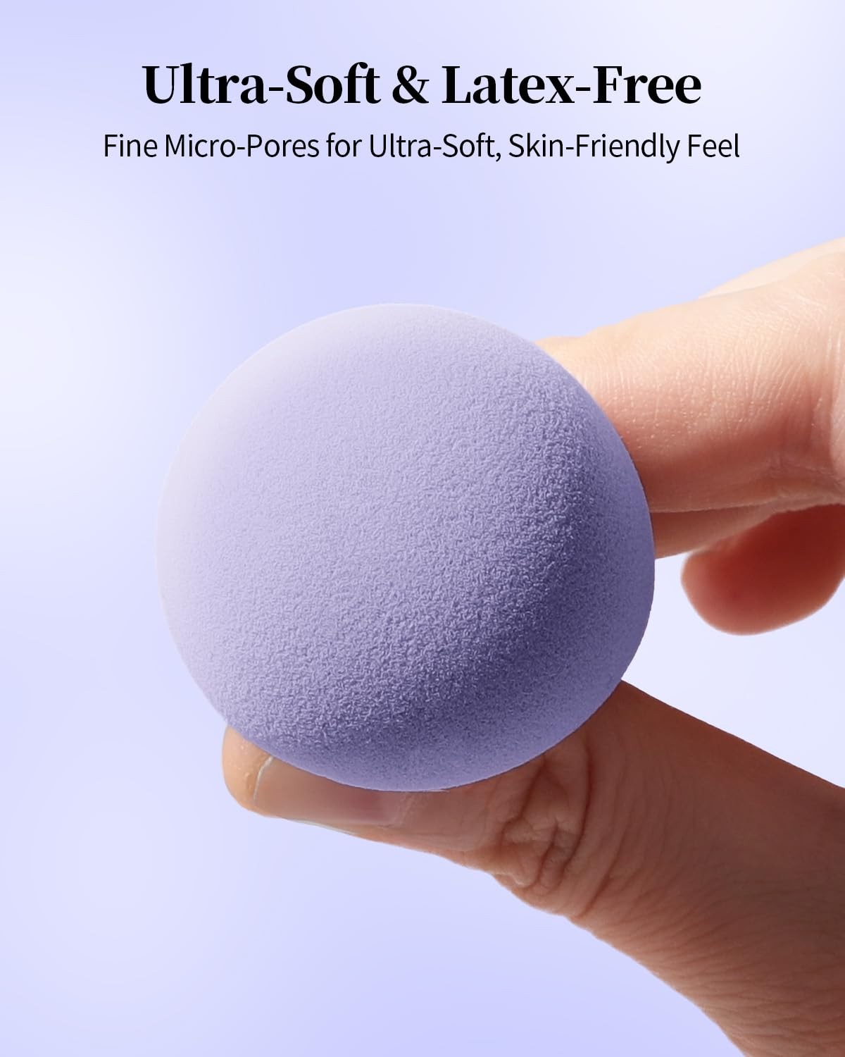 EIGSHOW Makeup Sponge Set, 4Pcs Soft Latex-Free 1 Count (Pack of 4), Purple