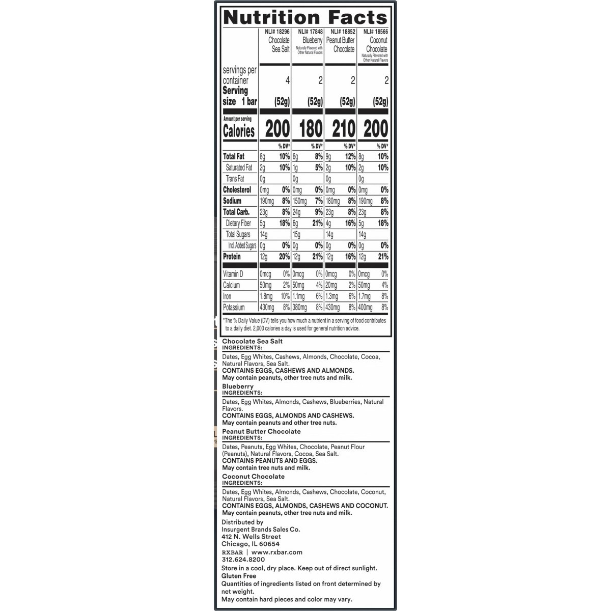 RXBAR Protein Bars Variety Pack – 18.3oz/10ct