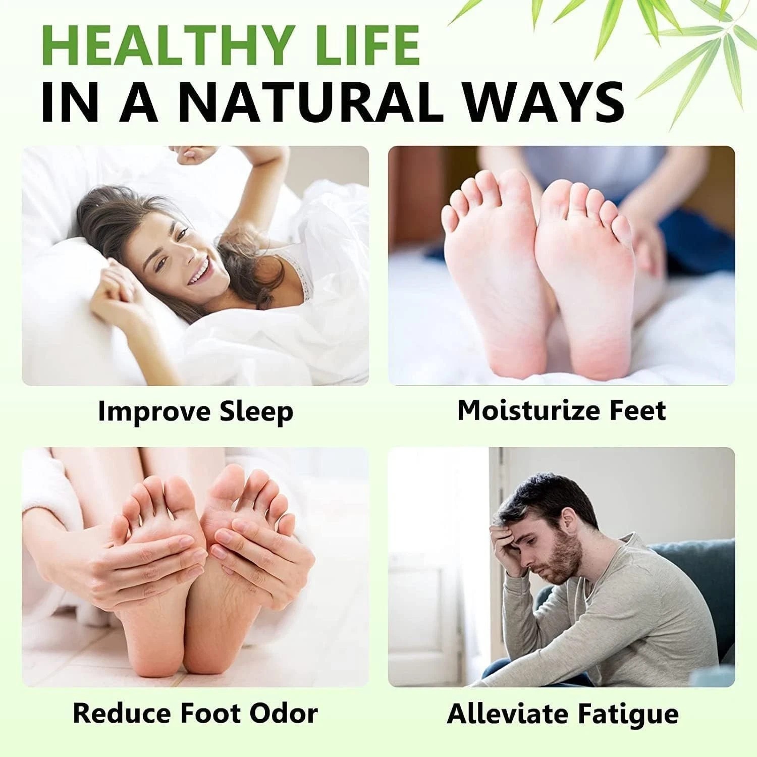 Ginger Bamboo Foot Pads Detox Patch Pain Relief Better Sleep 50 Pads (Pack 5)