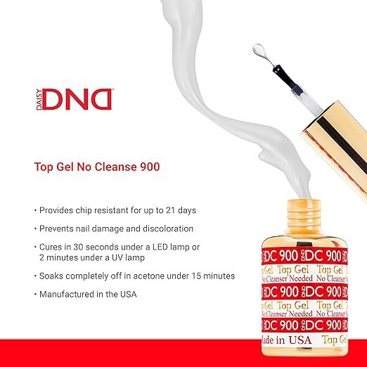 DND Daisy Soak Off Gel Polish Top Coat 600 Base Coat 500 LED/UV 15ml gel duo