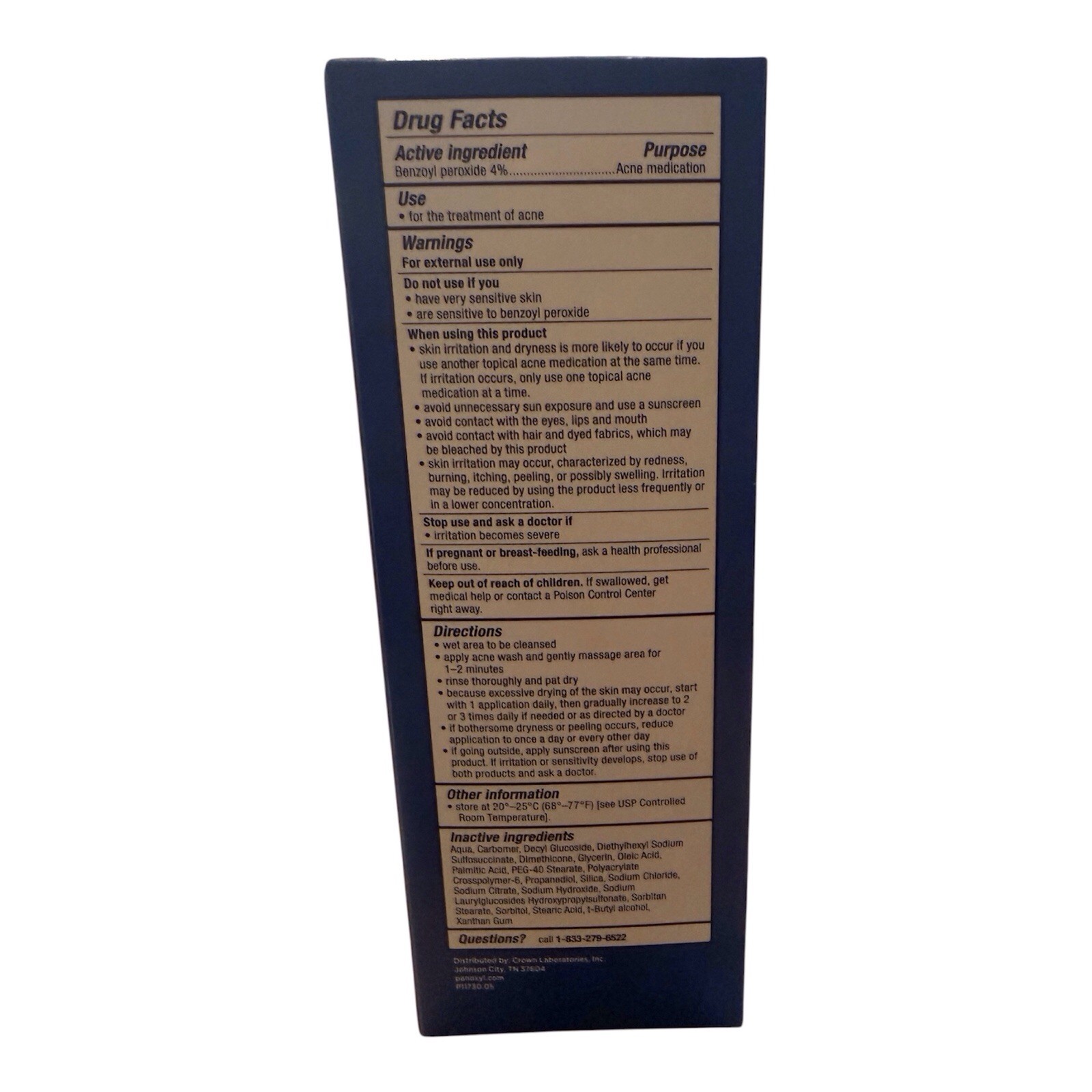 PanOxyl Acne Cream Face Wash Benzoyl Peroxide 5.5 oz Fragrance-Free