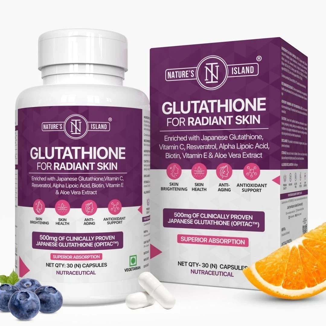 Nature’s Island Japanese Glutathione 500mg with Vitamin C & E (30 Veg Capsules)