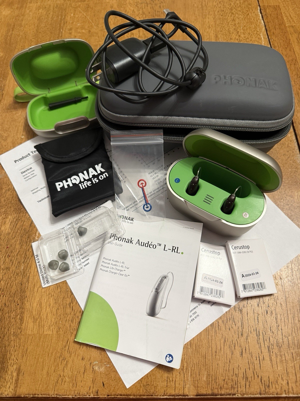 Phonak Audeo L-RL Hearing Aids, Charger, Case, Travel Case, Accessories Set!
