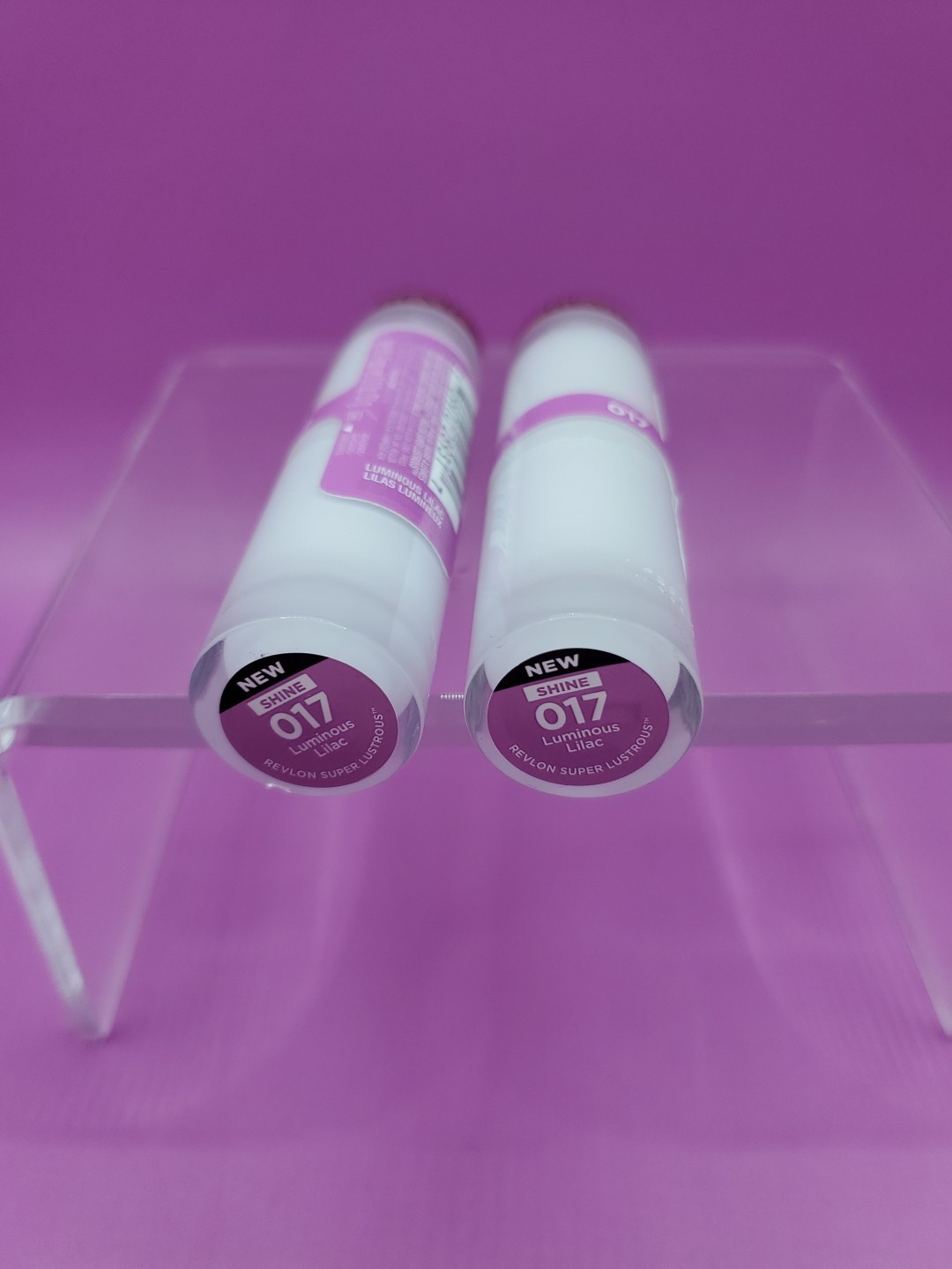 2 Pack Revlon Super Lustrous Glass Shine Lipstick 017 Luminous Lilac New Sealed