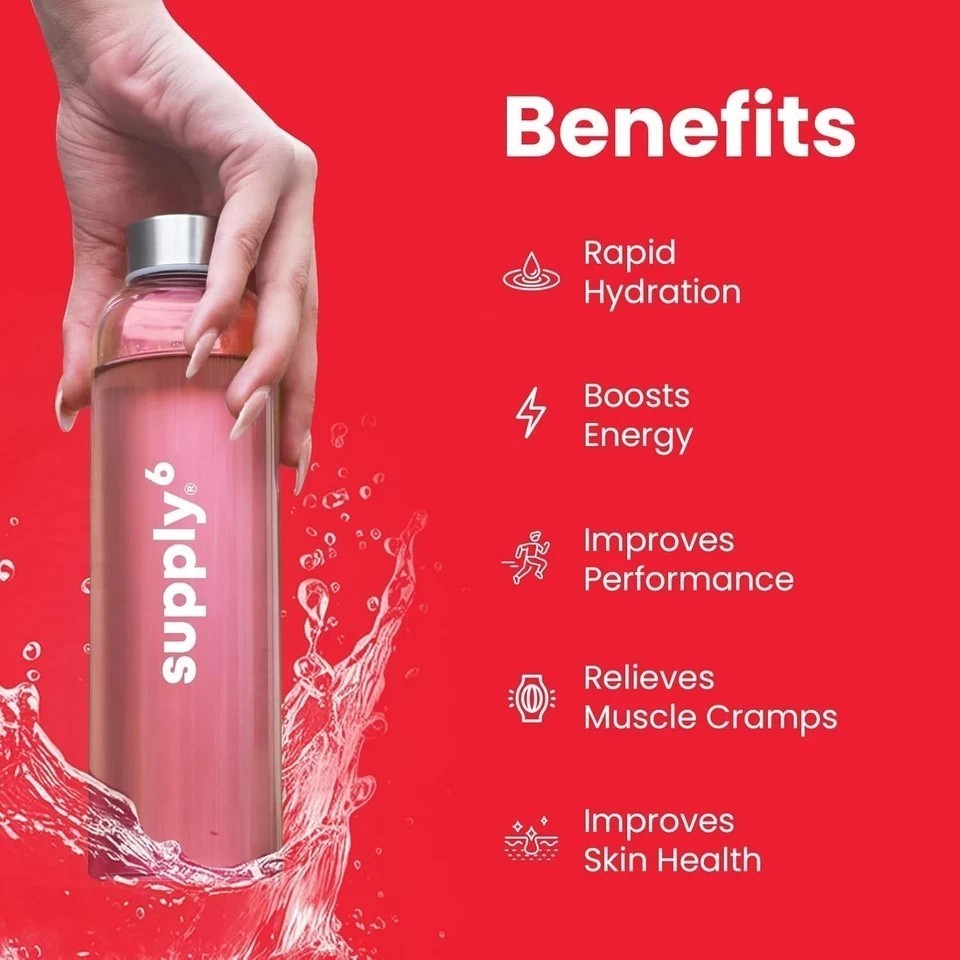 Supply6 Salts | Electrolyte Mix | Zero Added Sugar, (54 Servings, Watermelon)