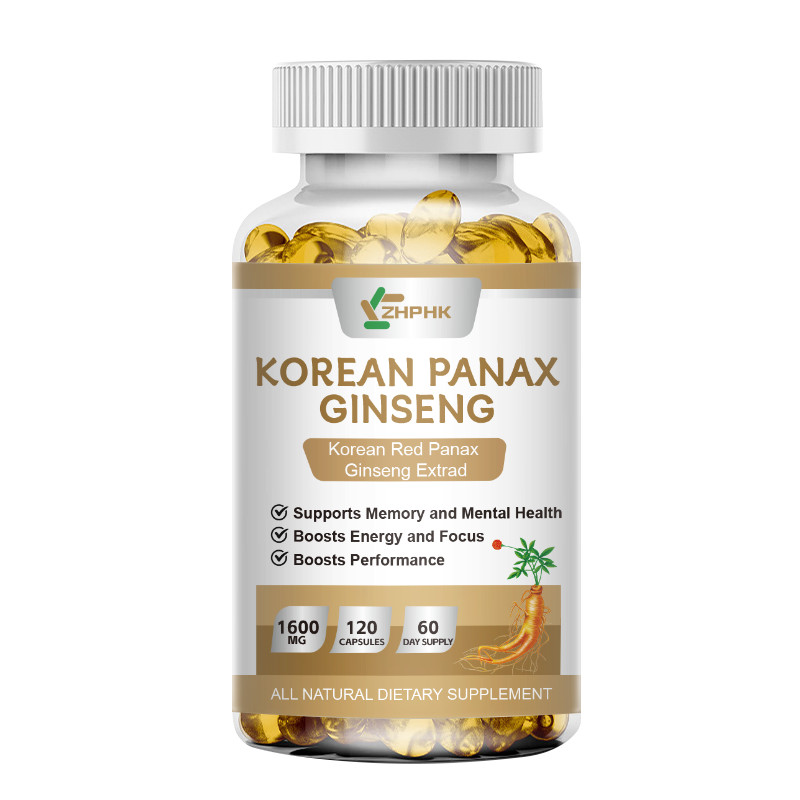 Korean Red Panax Ginseng 120 Capsules – 1600mg Extra Strength NON-GMO No Fillers
