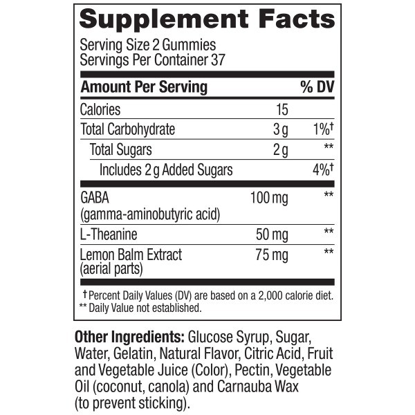 OLLY Goodbye Stress Gummies with GABA,L-Theanine & Lemon Balm-Berry Verbena-42ct