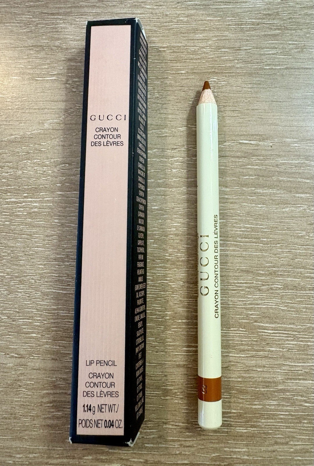 GUCCI CRAYON LIP PENCIL 1.14g (0.04oz.) Miel 03 NEW Full Sized (Orange/peach)