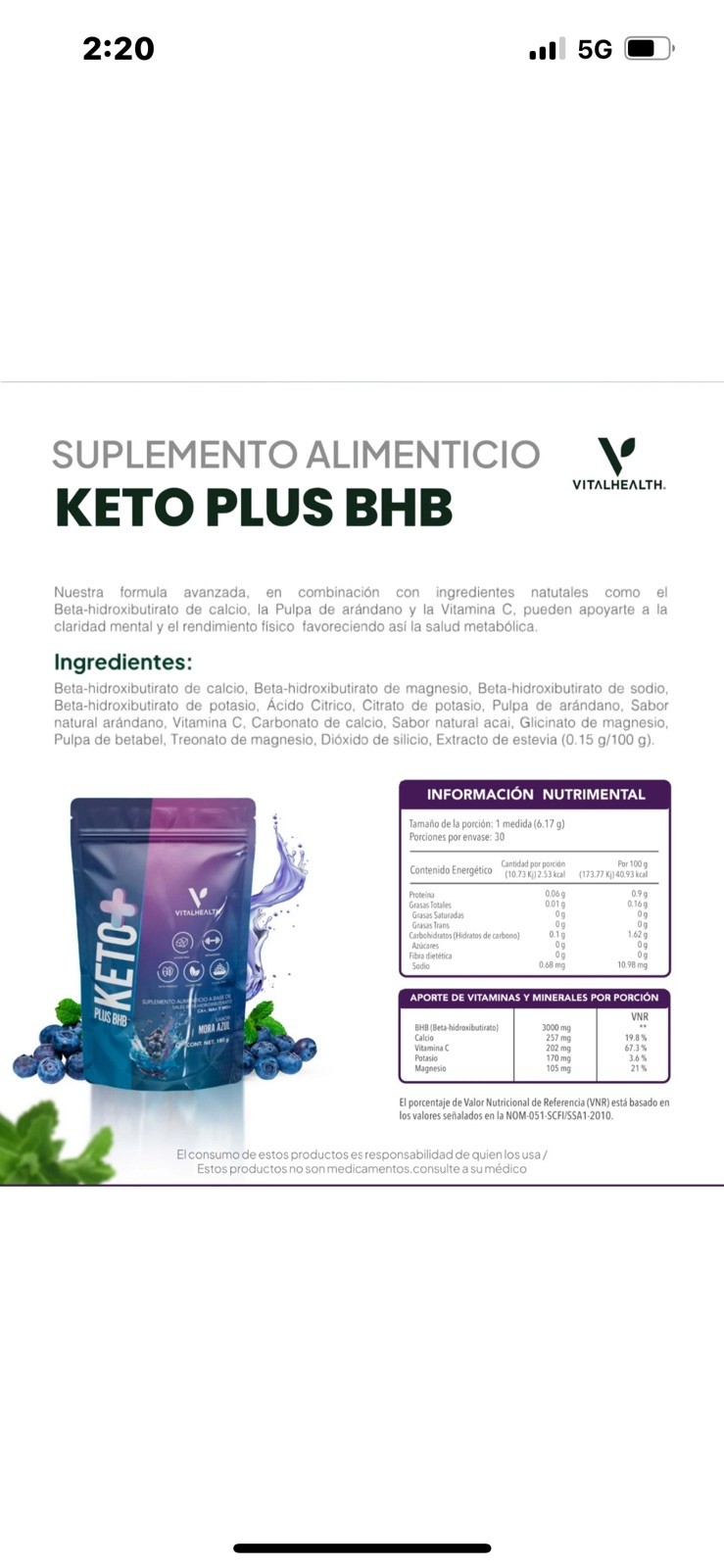 Keto Plus VITALHEALTH FAT BURNER Weightloss ORGANIC NANOTECHNOLOGY Original